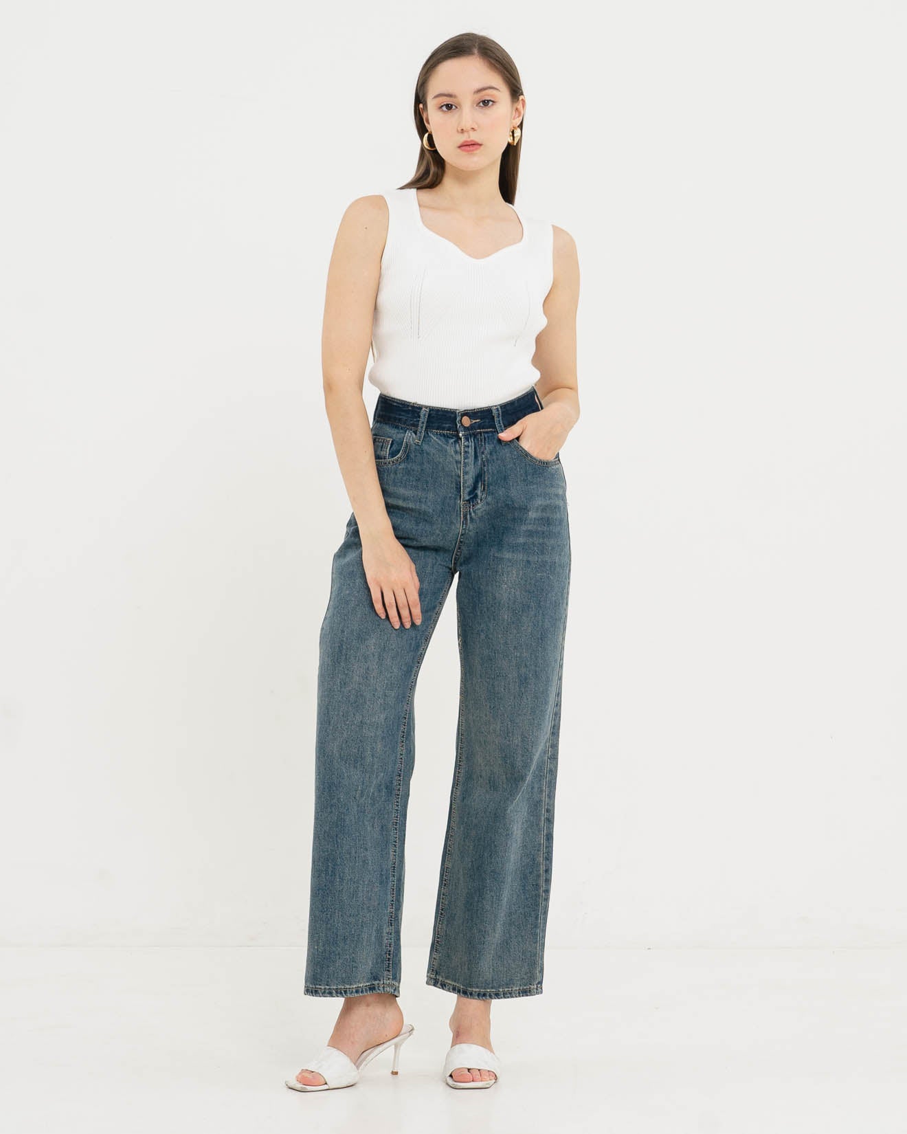 Aston Mom Denim Dark Denim Pants – Celana Jeans - Wanita - 288804