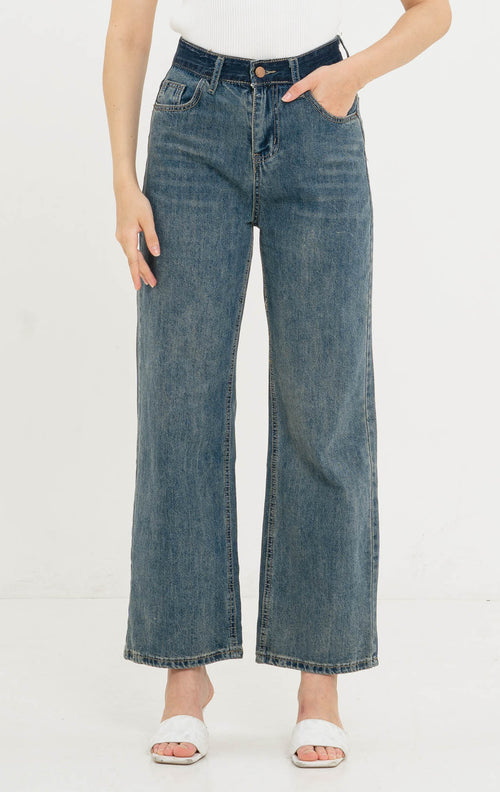 Aston Mom Denim Dark Denim Pants – Celana Jeans - Wanita - 288804