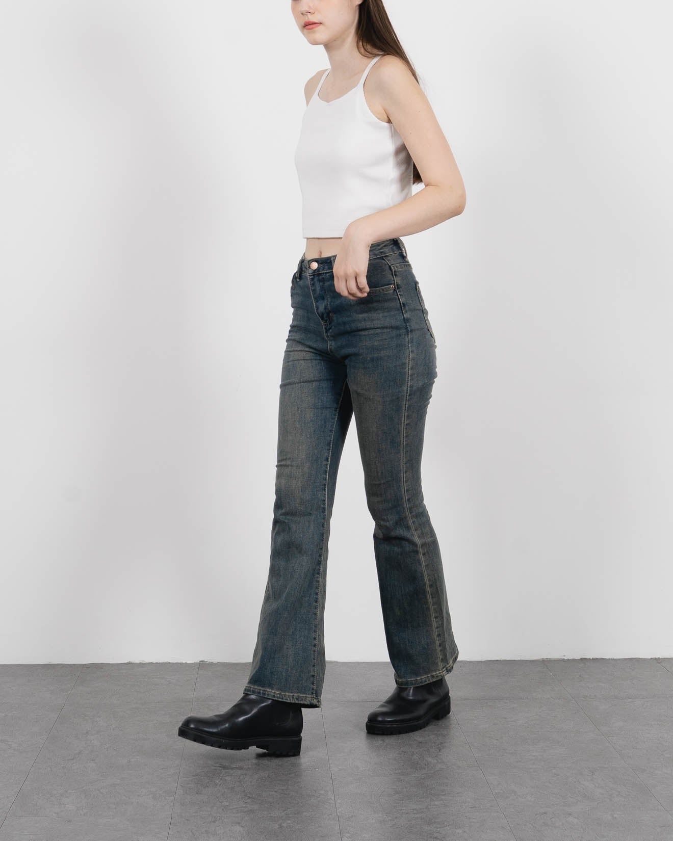 Ericko Pants Cutbray Denim - Celana Panjang Wanita - 288810