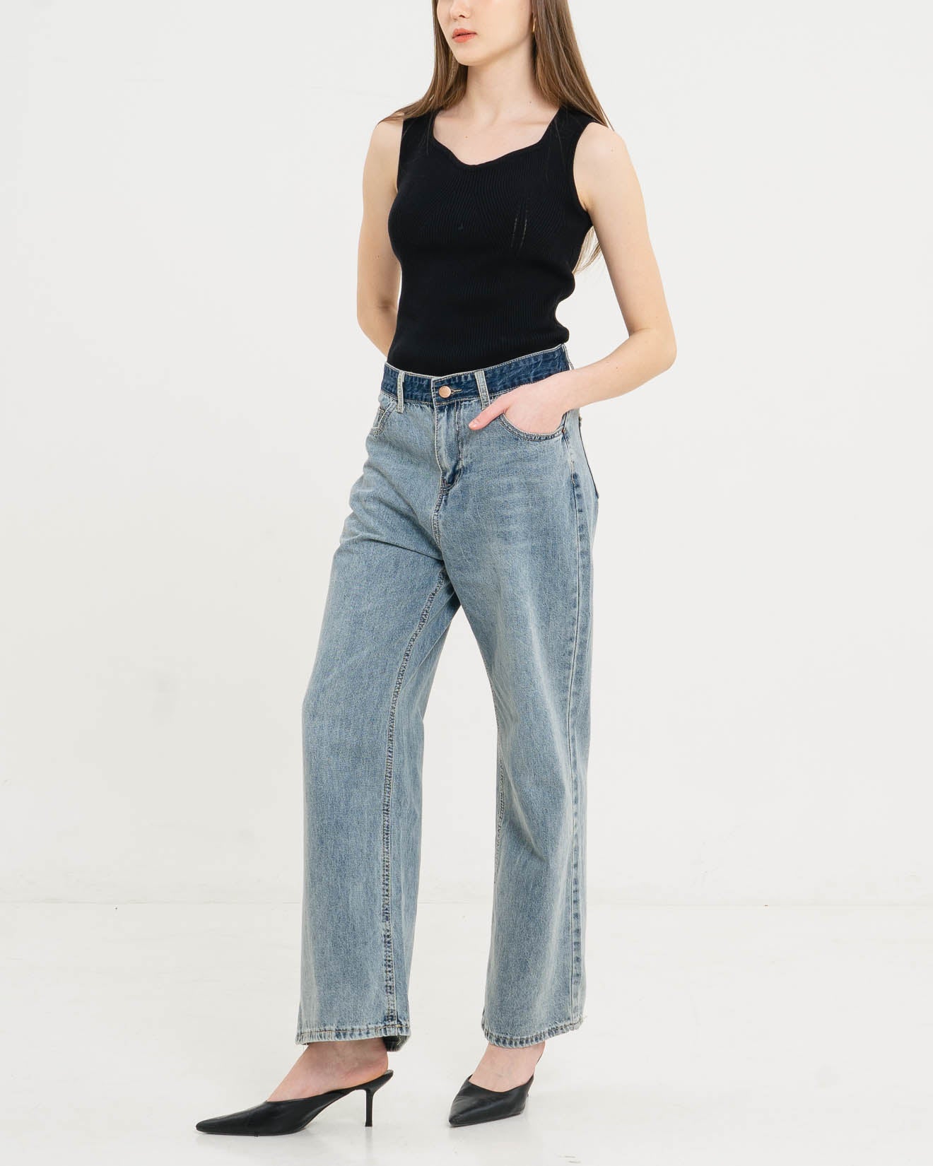 Aston Mom Denim Light Denim Pants – Celana Panjang Jeans Wanita - 288811