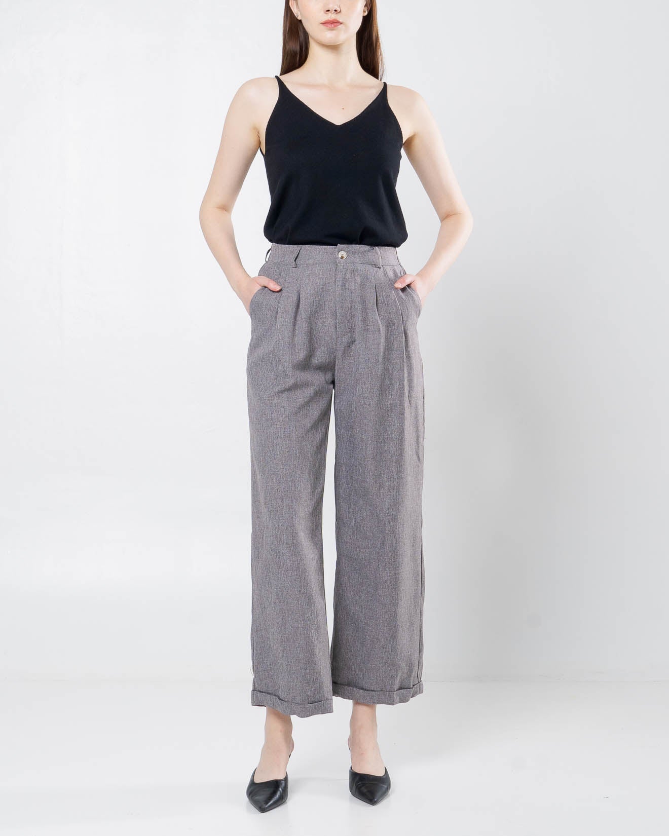 Niki Wide Grey Pants –  Celana Panjang Wanita Formal -  288904