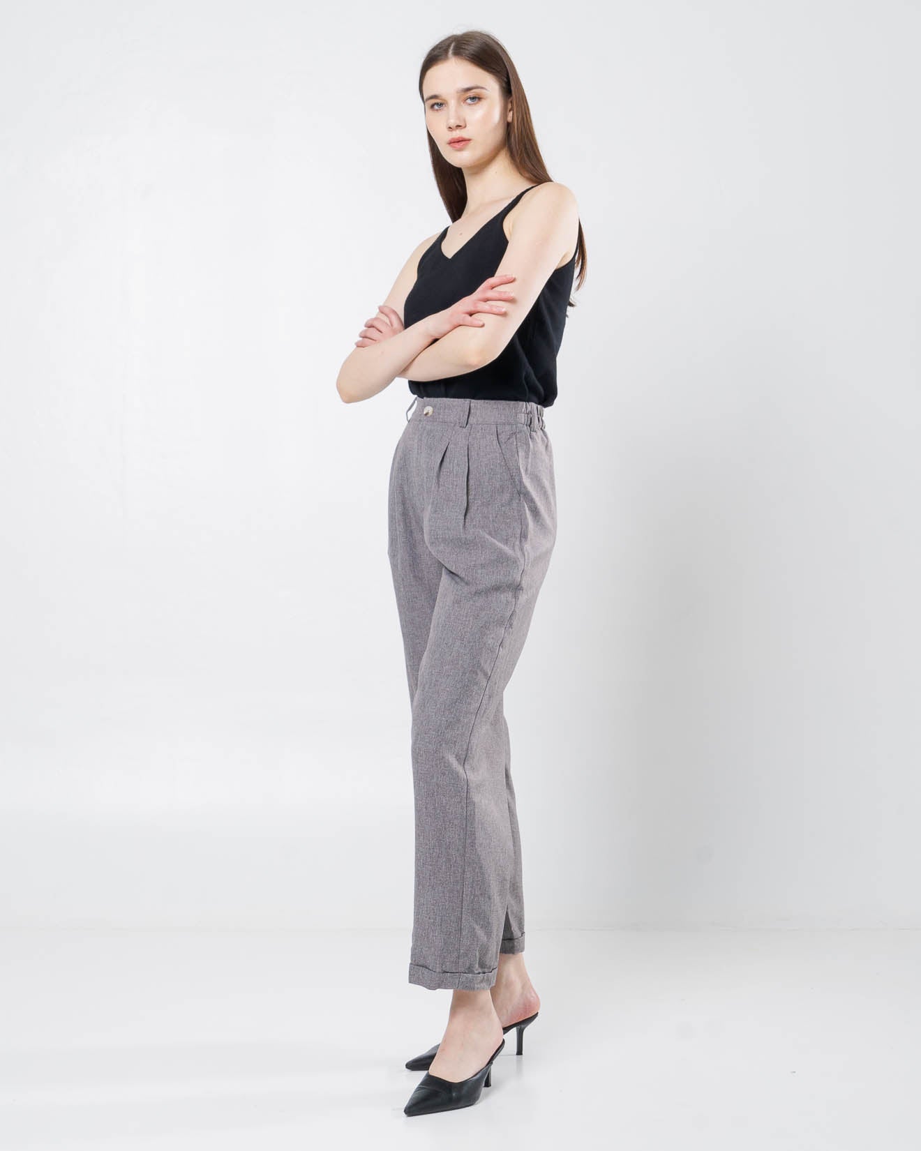 Niki Wide Grey Pants –  Celana Panjang Wanita Formal -  288904