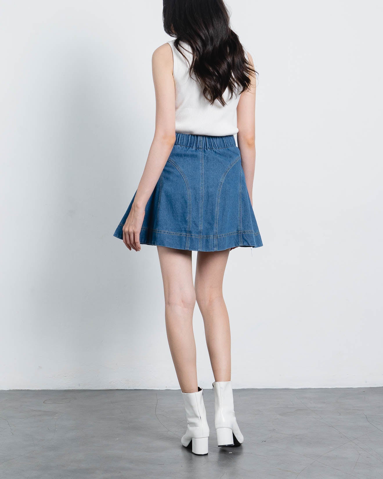 Acha Sinaga – Cayden A-Line Blue Denim Skort – 288917