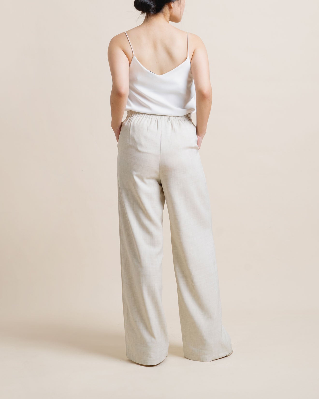 CNY Mandarin Wide Leg Ivory Pants – 288934