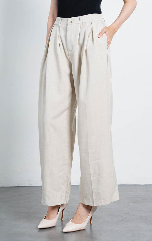 Acha Sinaga – Delano Wide Leg Ivory Pants – 288959