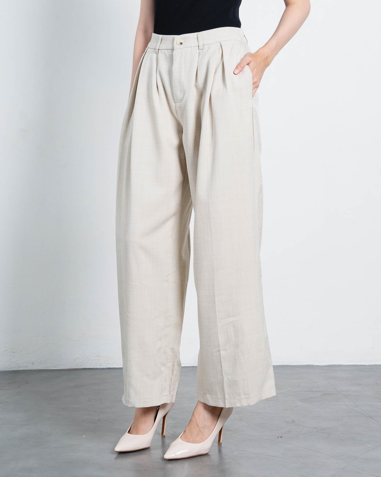 Acha Sinaga – Delano Wide Leg Ivory Pants – 288959