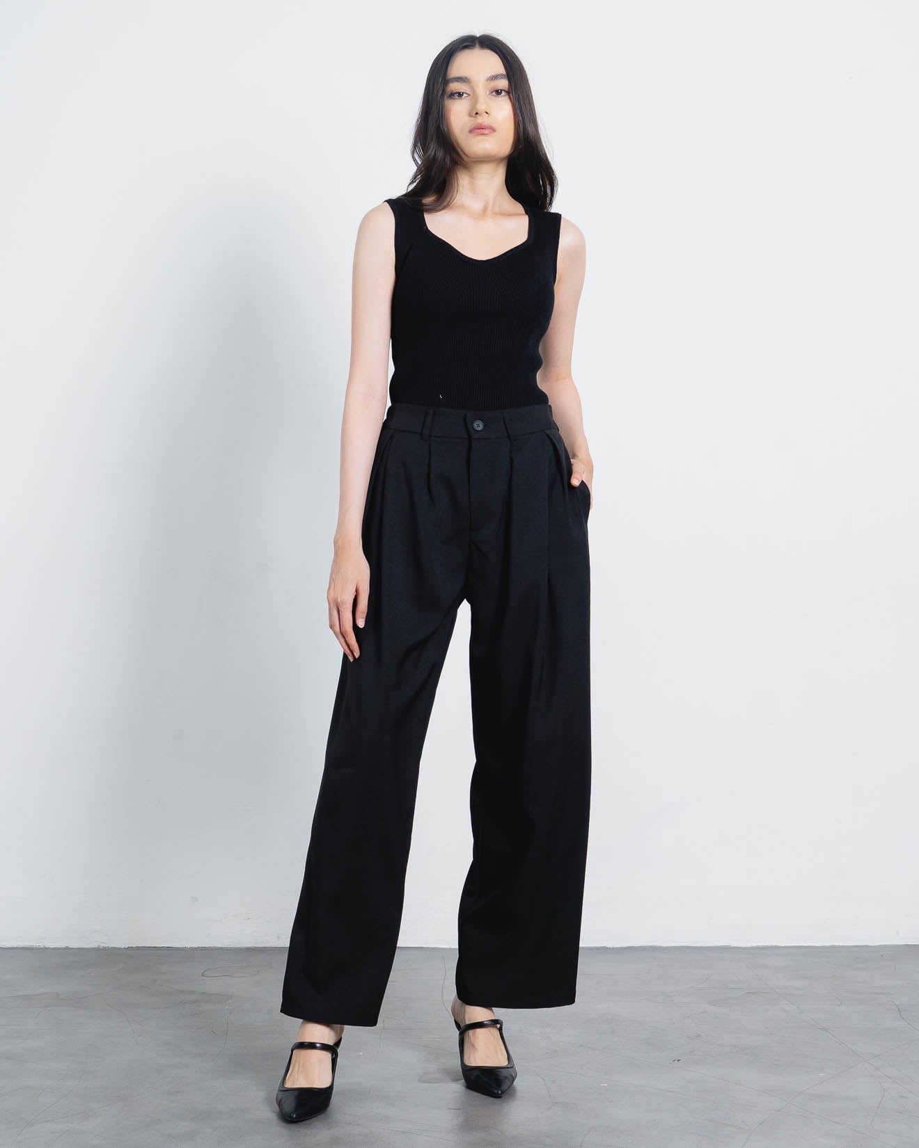 Acha Sinaga – Delano Wide Leg Black Pants – 288960