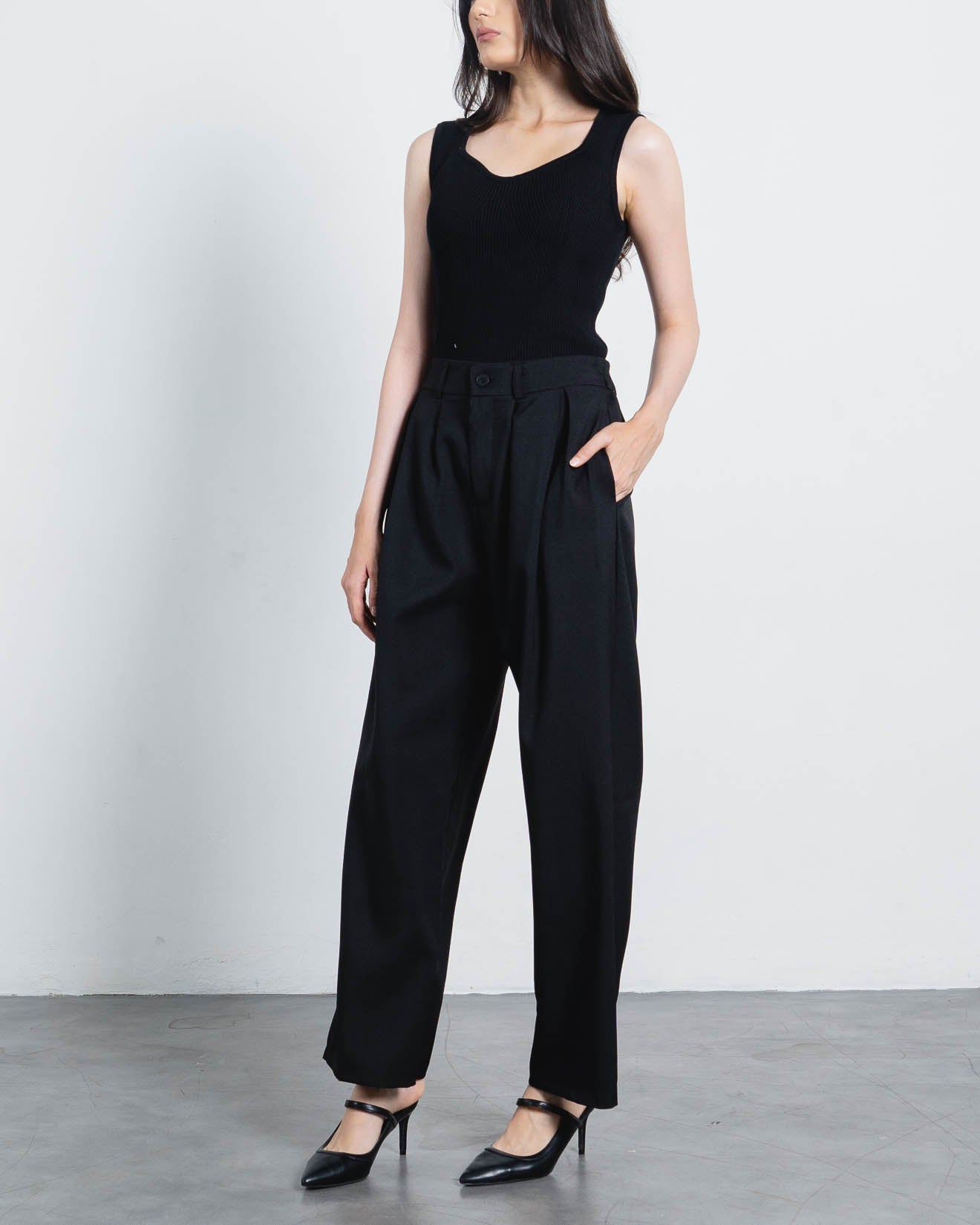 Acha Sinaga – Delano Wide Leg Black Pants – 288960