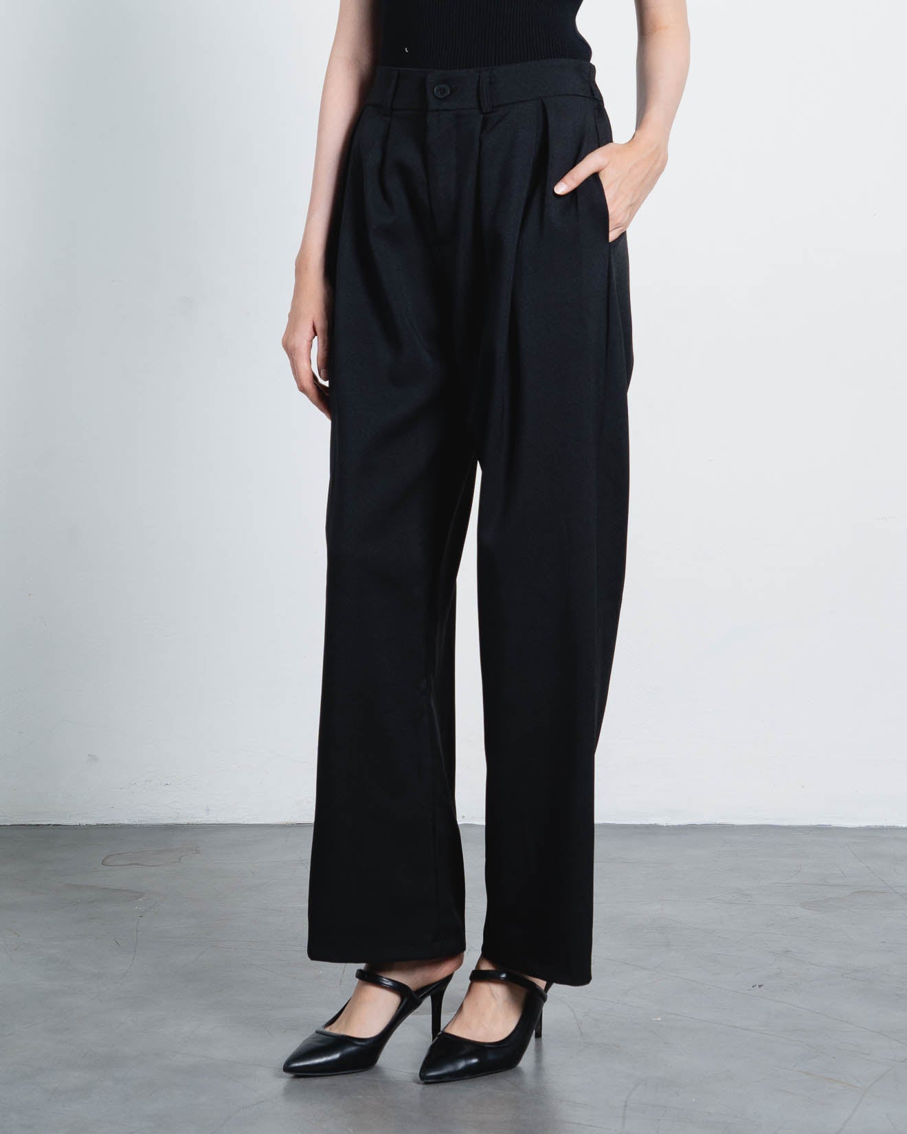 Acha Sinaga – Delano Wide Leg Black Pants – 288960