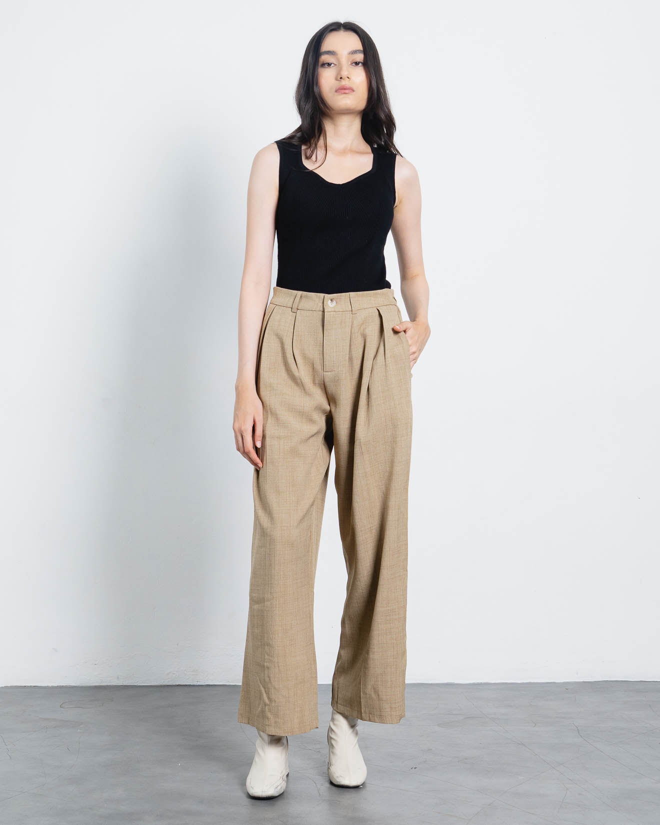 Acha Sinaga – Delano Wide Leg Brown Pants – 288961