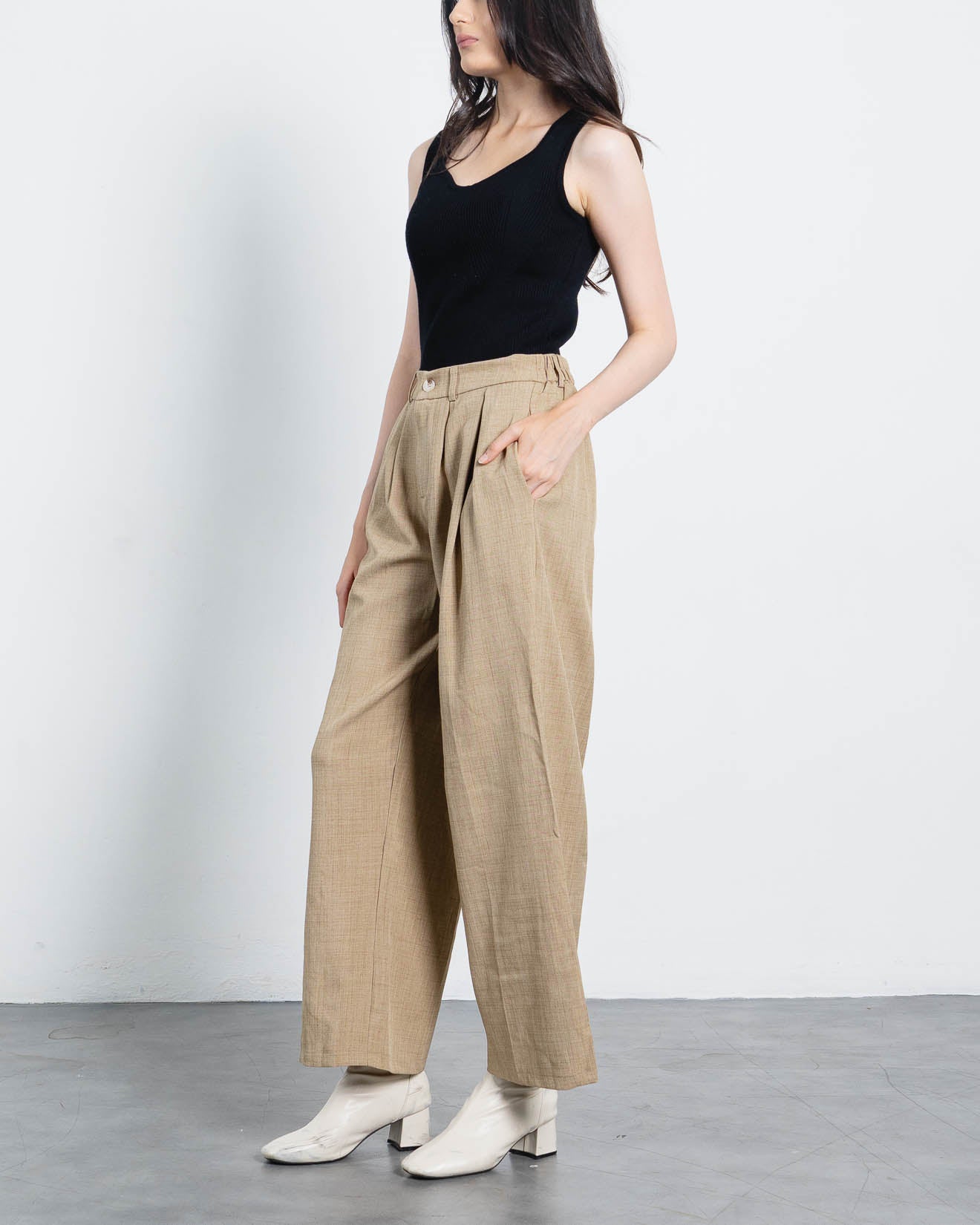 Acha Sinaga – Delano Wide Leg Brown Pants – 288961