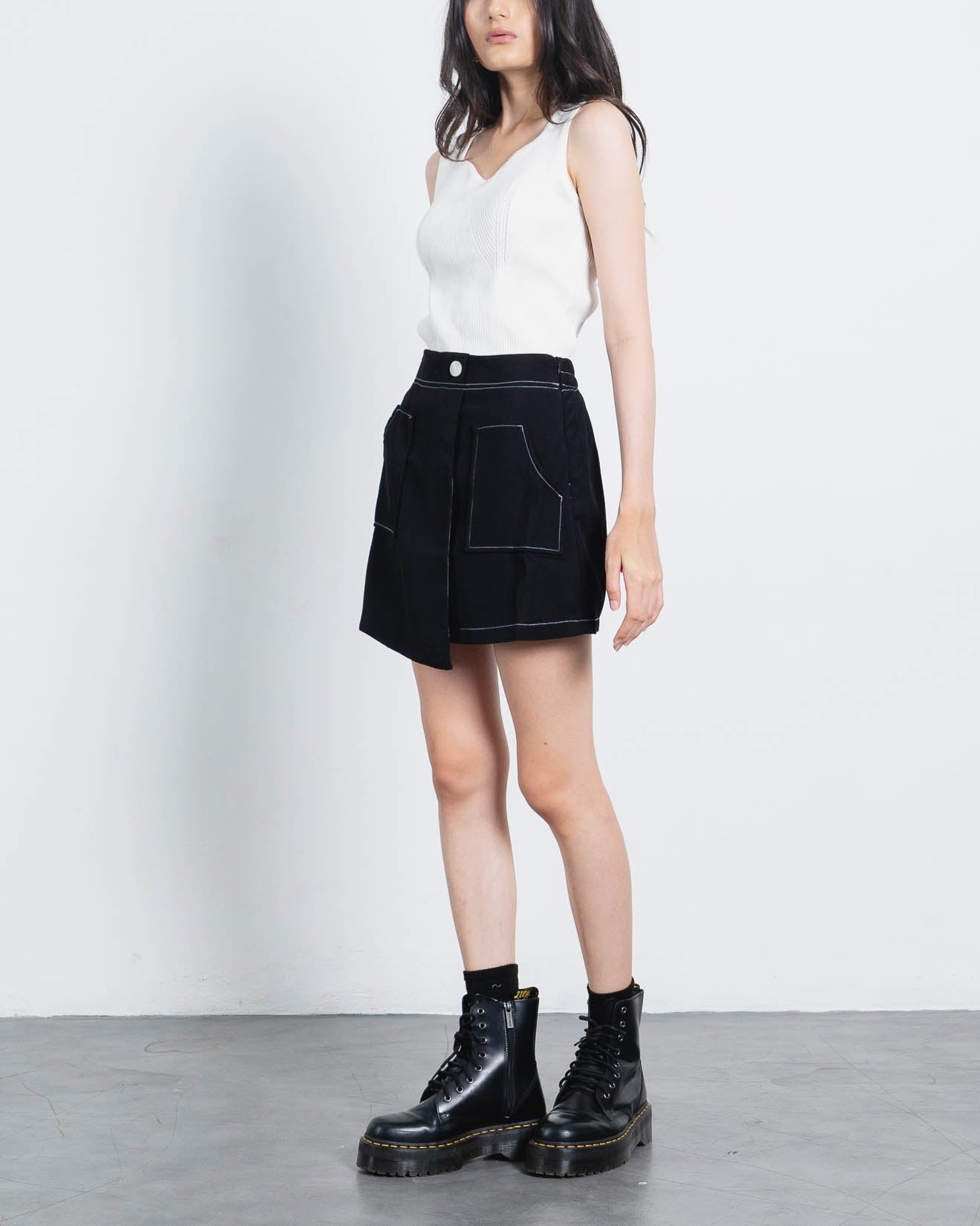 Acha Sinaga – Ara Wrap Black Skort – 288976