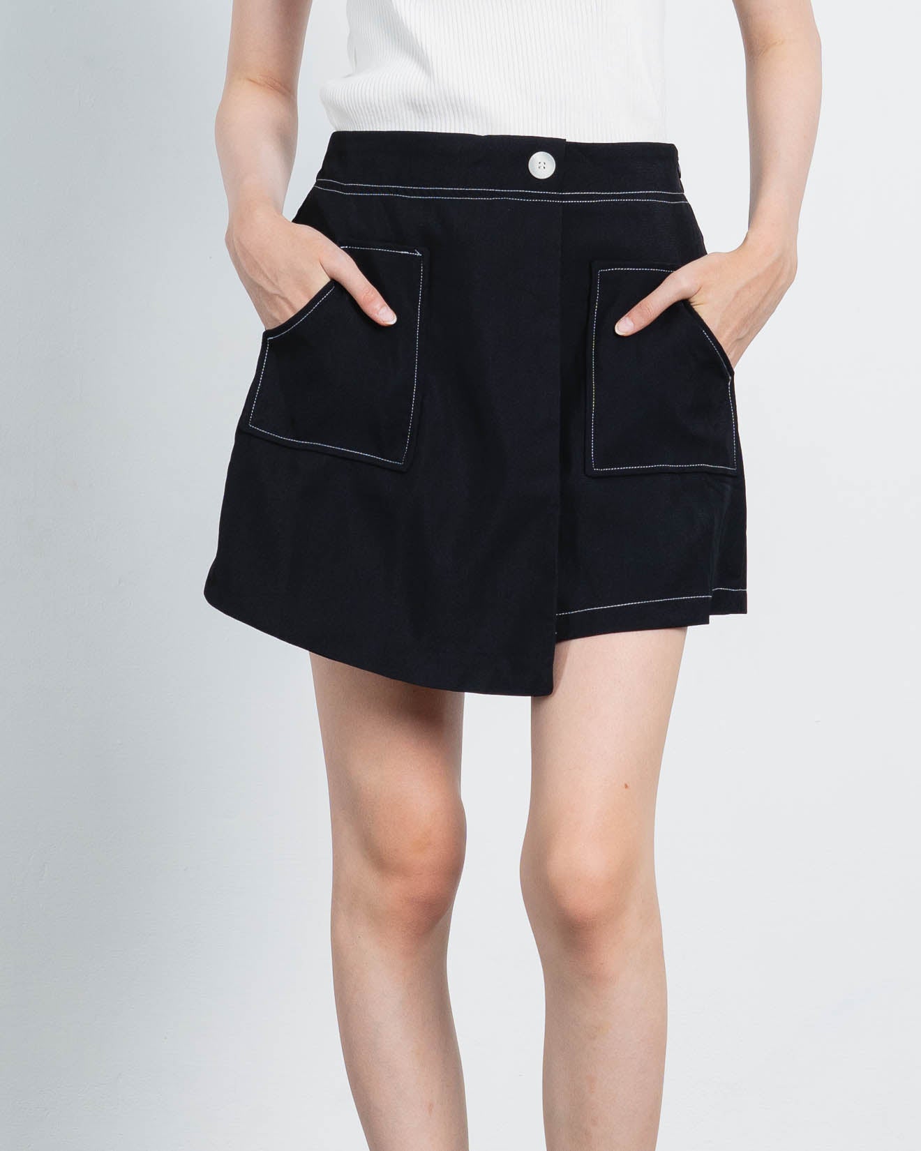 Acha Sinaga – Ara Wrap Black Skort – 288976