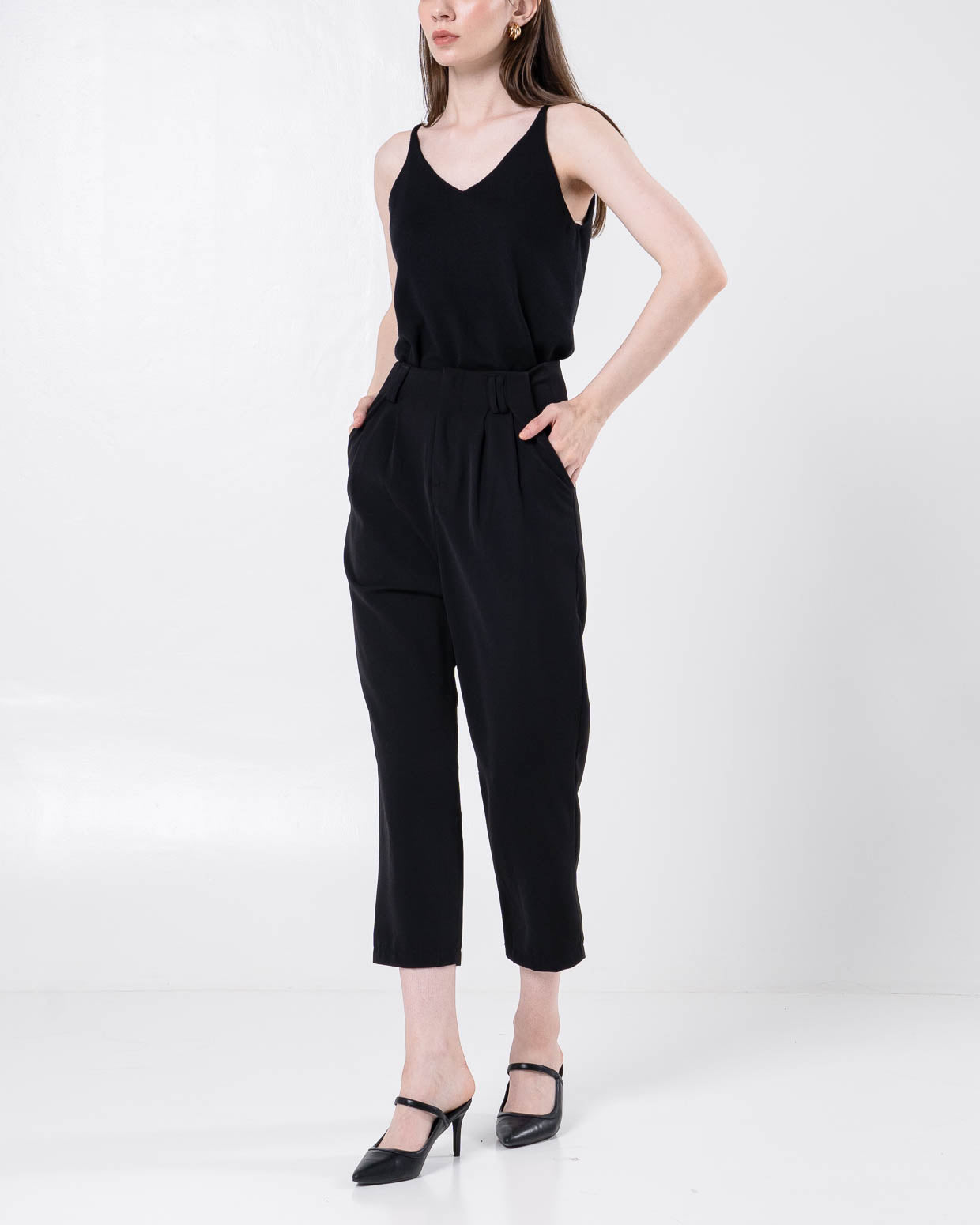 Denver Zipper Straight Black Pants – Celana Panjang Wanita Formal - 288980