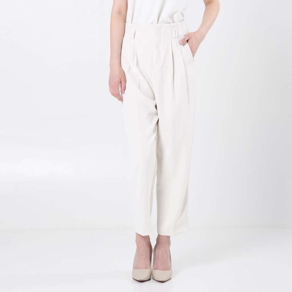 Denver Zipper Straight White Pants – Celana Panjang Wanita Formal - 288981