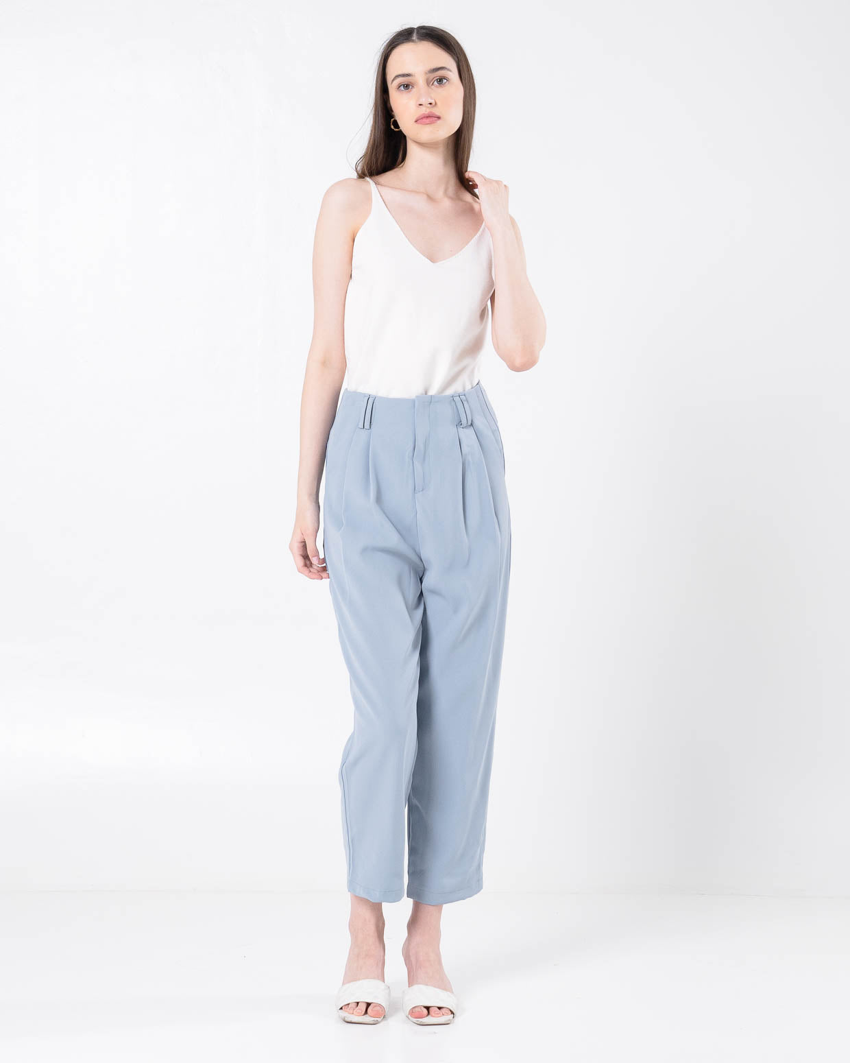 Denver Zipper Straight Blue Pants – Celana Panjang Wanita Formal - 288982