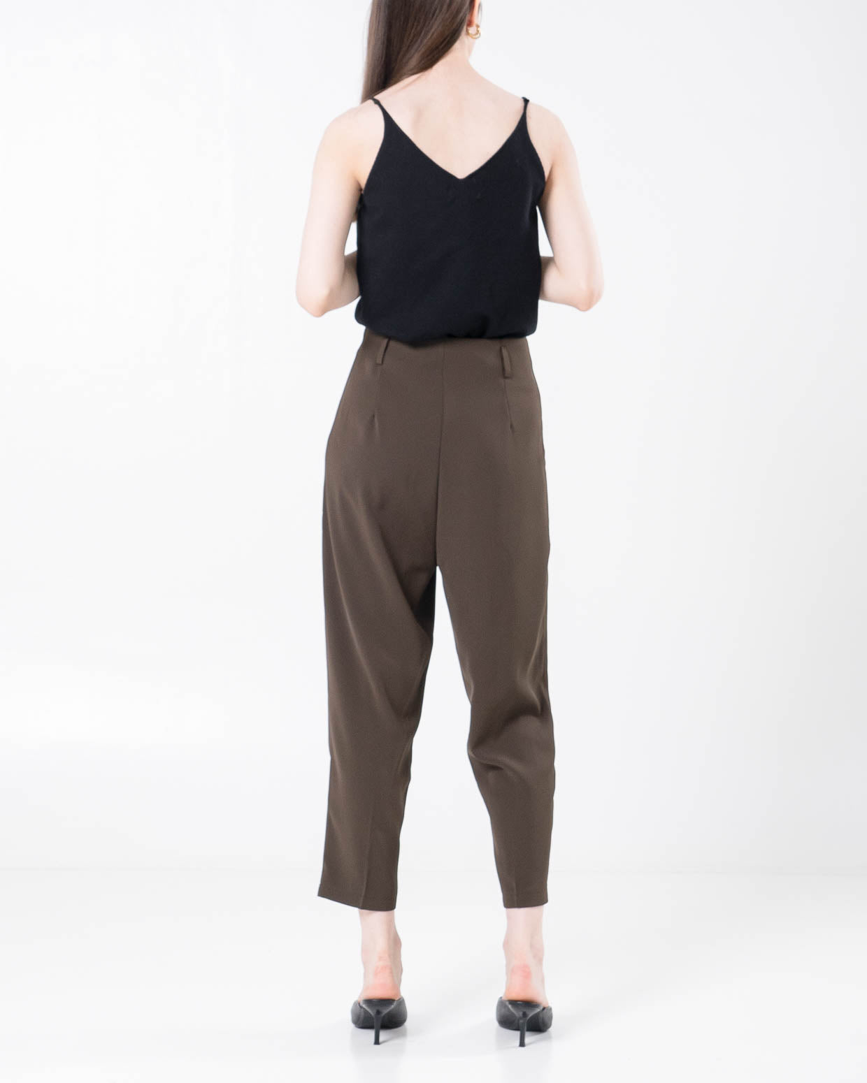 Luxio Zipper Straight Brown Pants – Celana Panjang Wanita - 289352