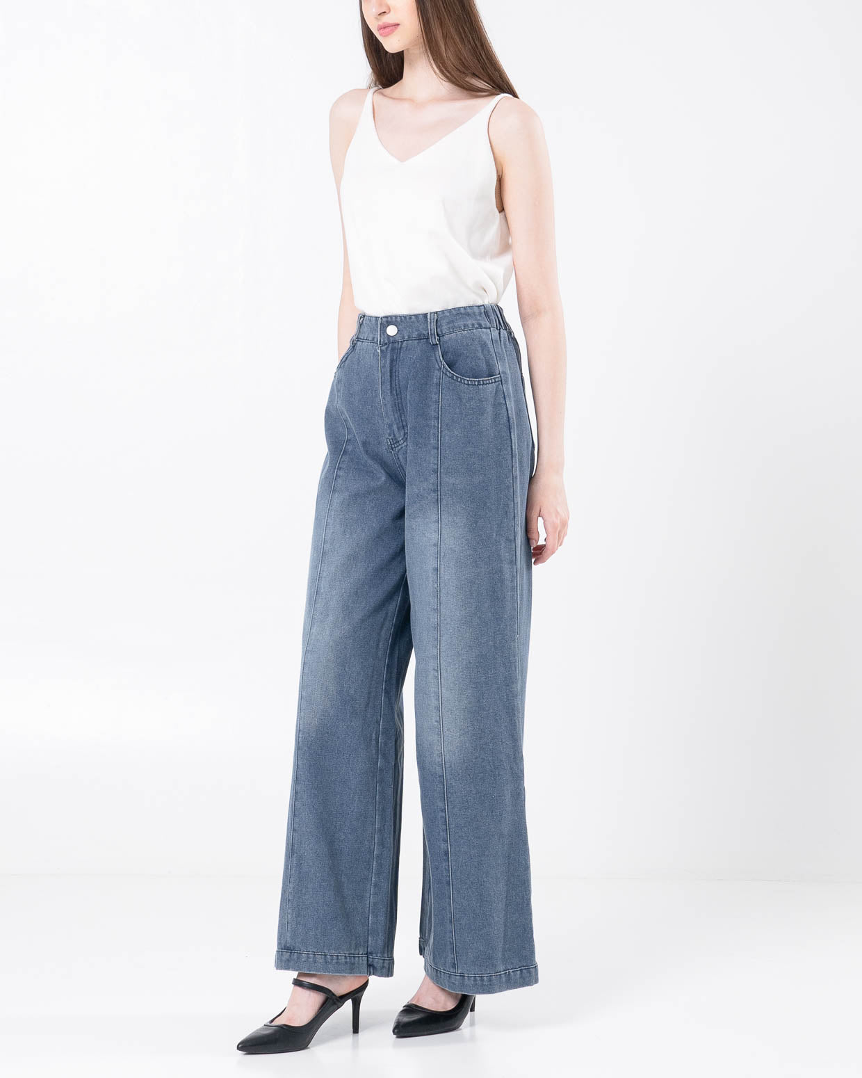 Ricardo Wide Leg Denim Pants – Ceana Kulot Panjang Wanita - 289700