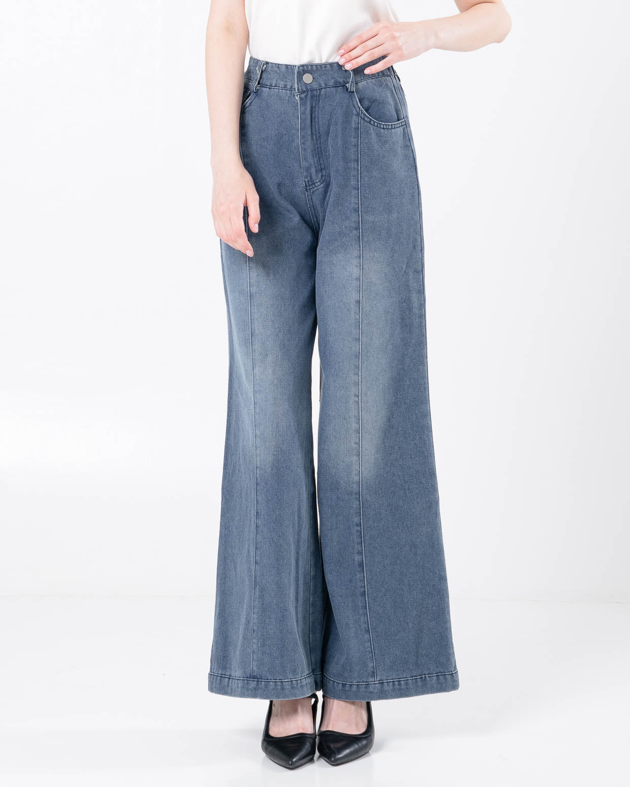 Ricardo Wide Leg Denim Pants – Ceana Kulot Panjang Wanita - 289700