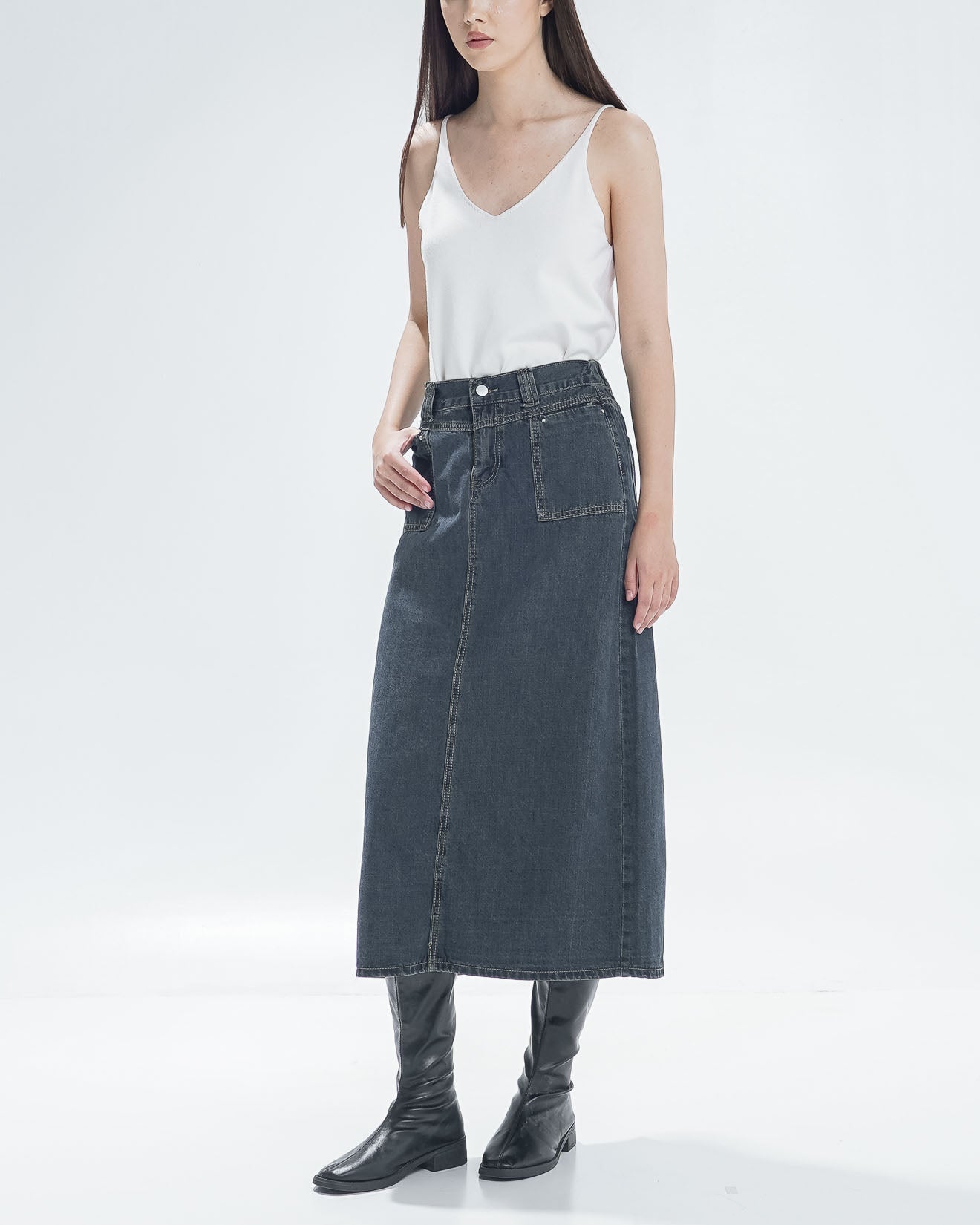 Viena Dark Skirt Denim