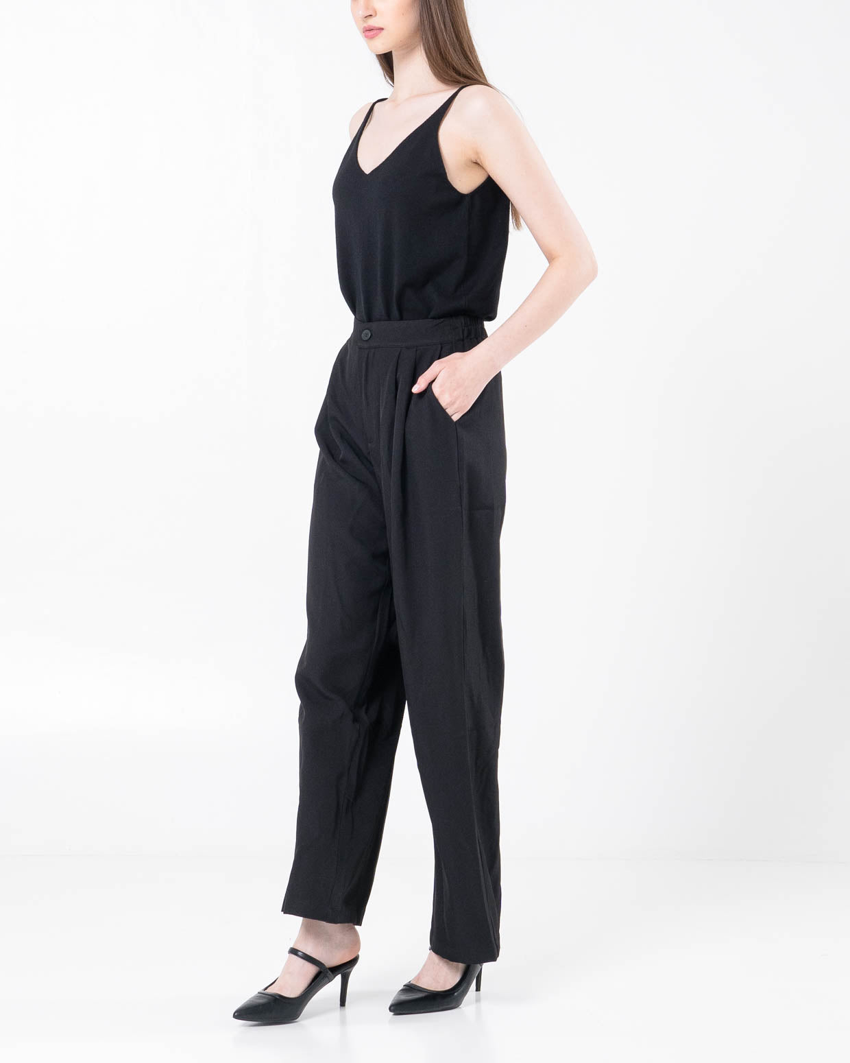 Mandarins Wide Leg Black Pants – Celana Kulot Panjang Wanita - 289909 ( RESTOCK )