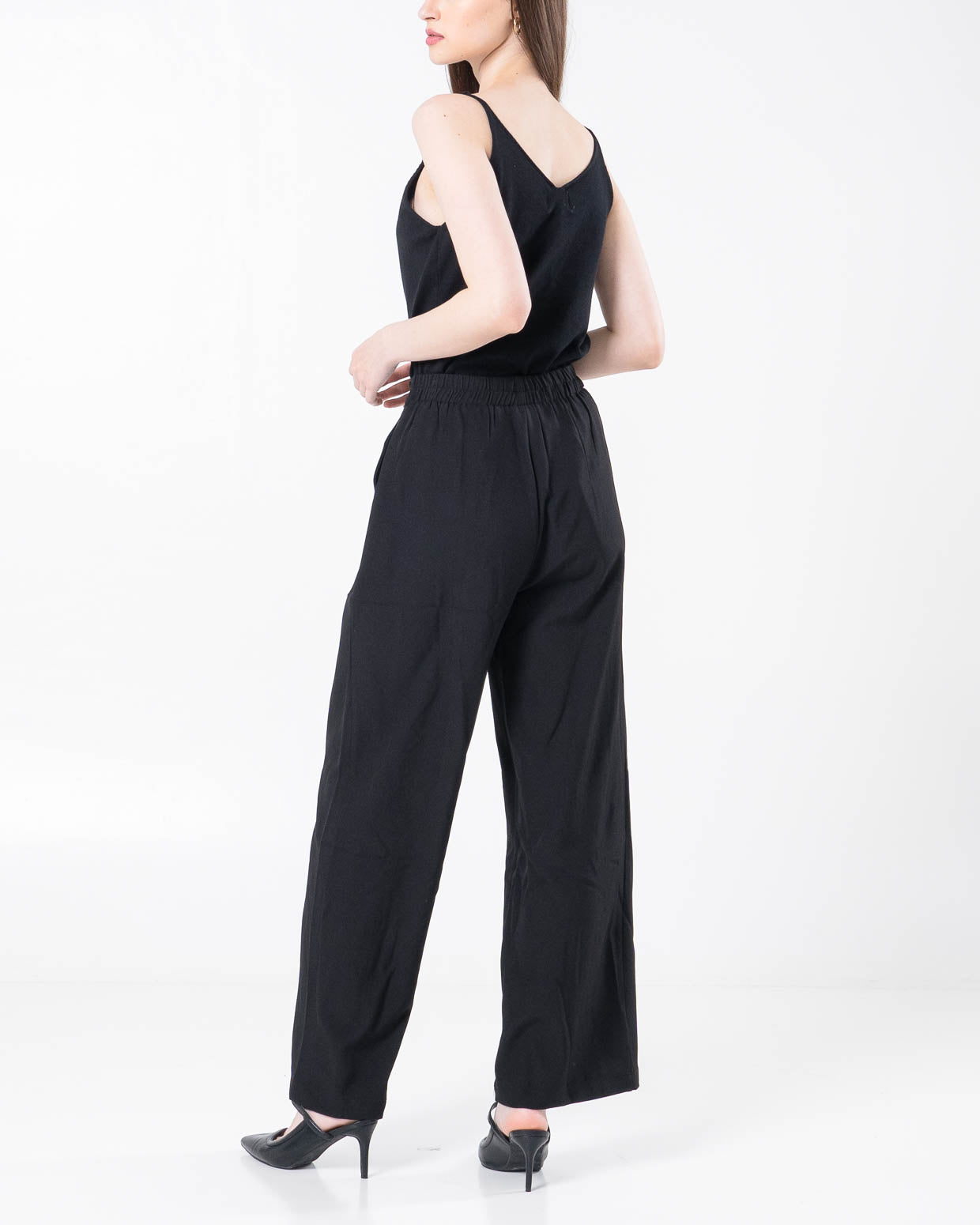 Mandarins Wide Leg Black Pants – Celana Kulot Panjang Wanita - 289909 ( RESTOCK )