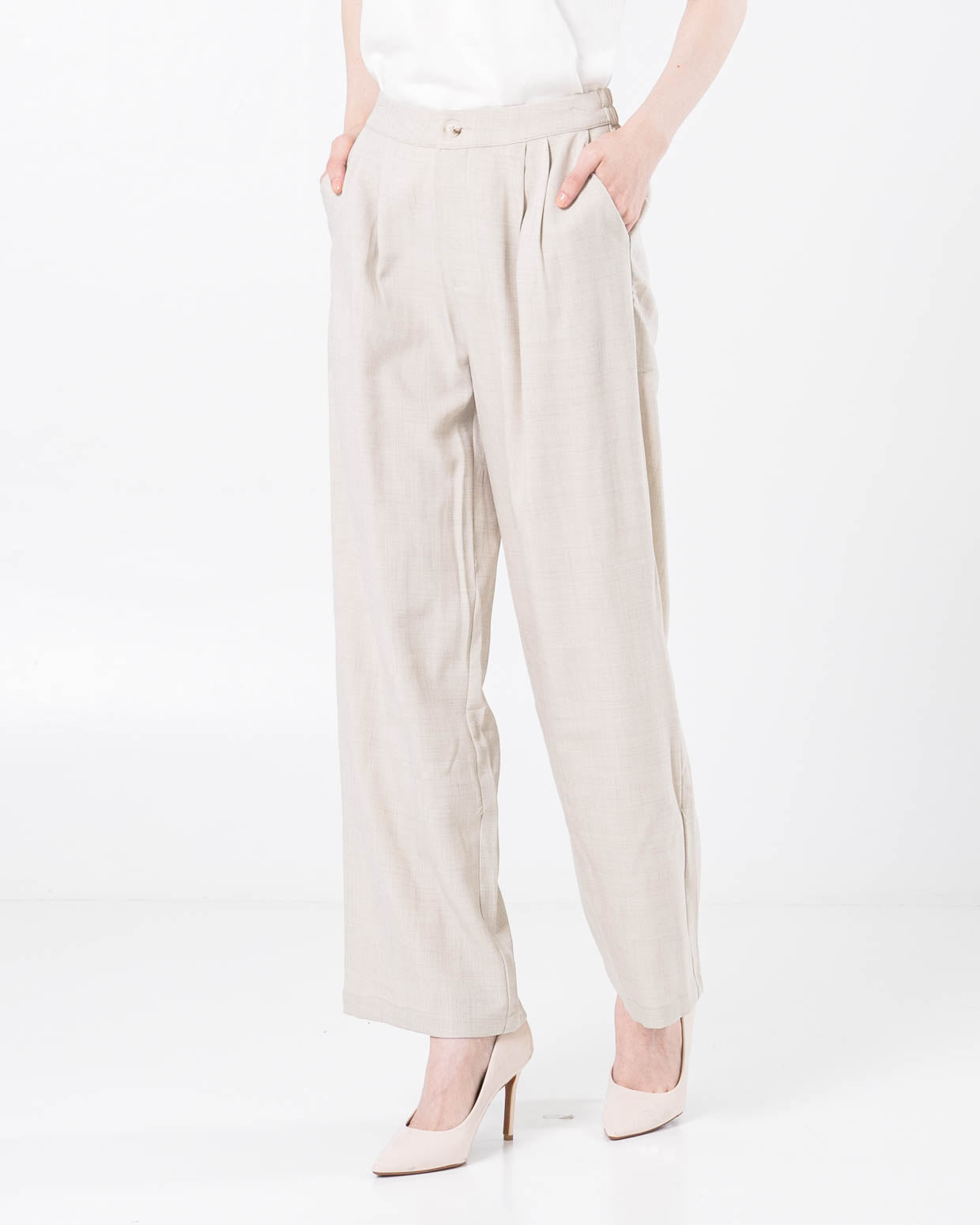 Mandarins Wide Leg Ivory Pants – Celana Kulot Panjang Wanita - 289907 ( RESTOCK )