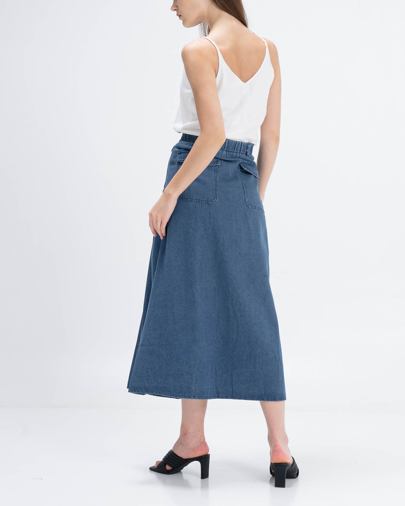 Trisha Boxy Denim Skirt – Rok Denim Casual Wanita - 289927