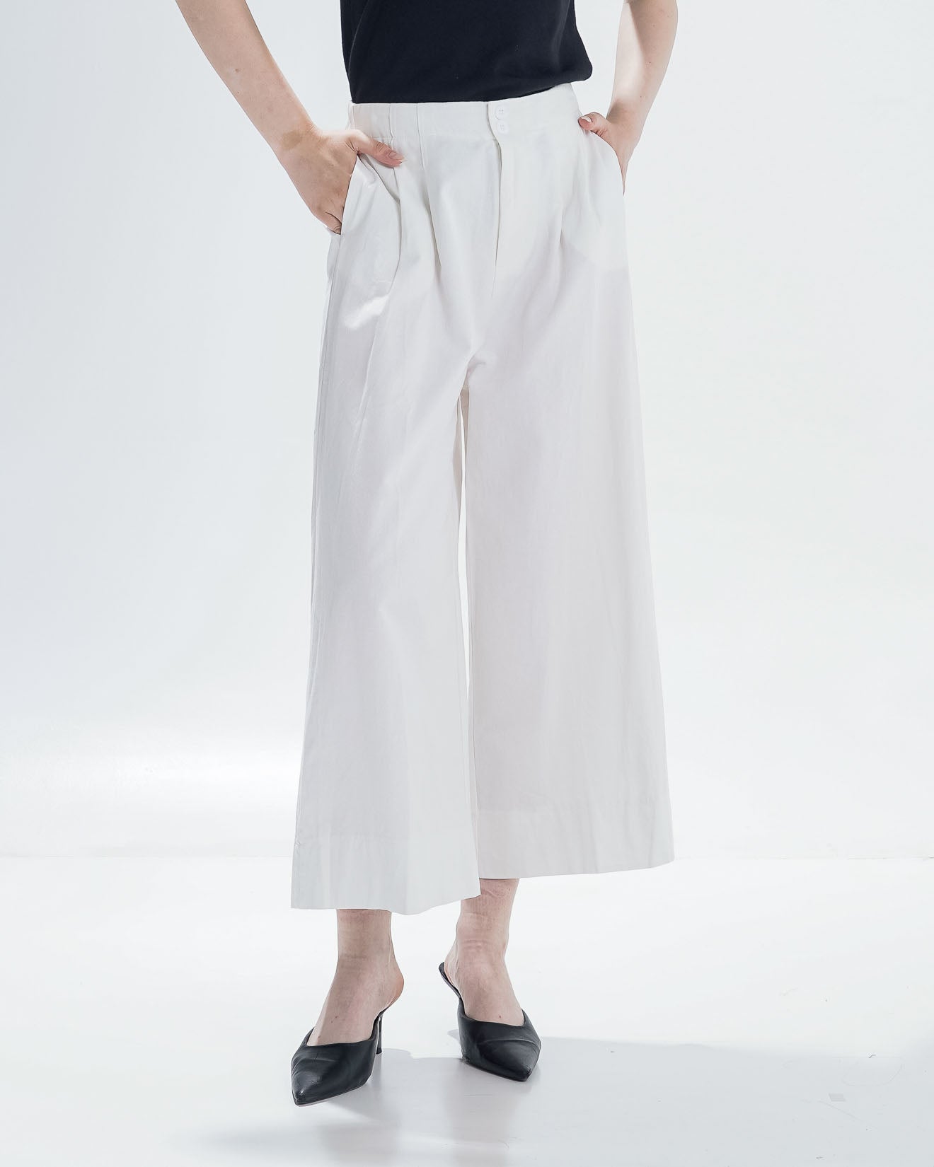 Larson Pants Wide Leg White Pants – Celana Formal Wanita - 289932