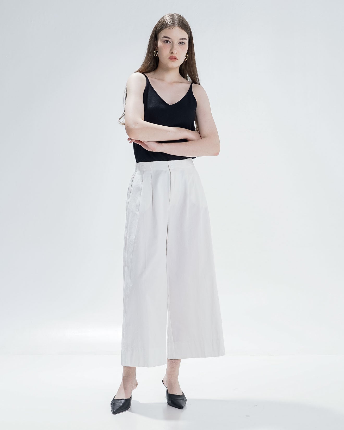 Larson Pants Wide Leg White Pants – Celana Formal Wanita - 289932