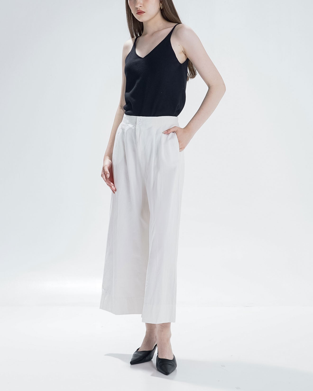 Larson Pants Wide Leg White Pants – Celana Formal Wanita - 289932