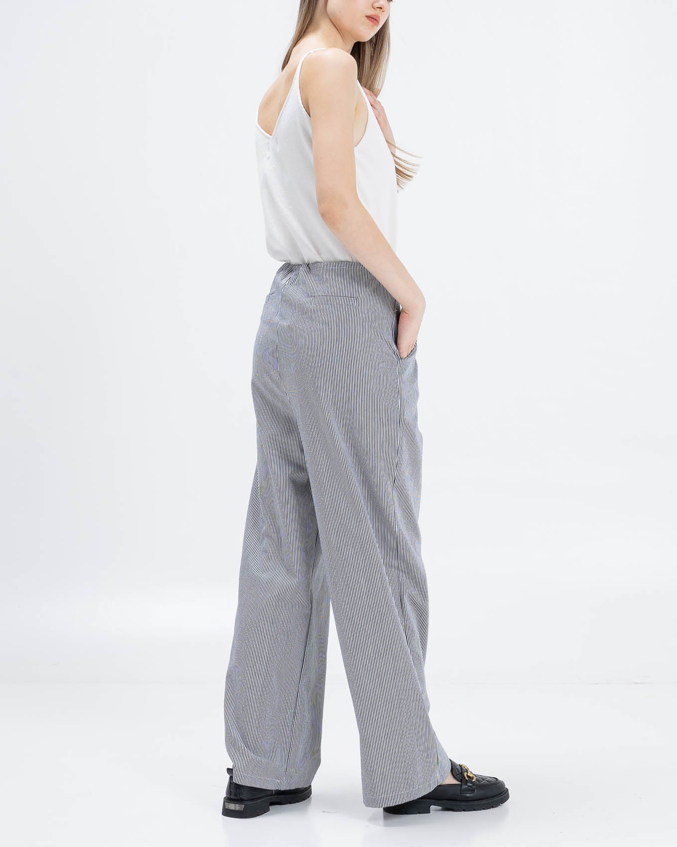 Caspian Stripped Cargo Black Pants – Celana Panjang Casual Wanita - 289934