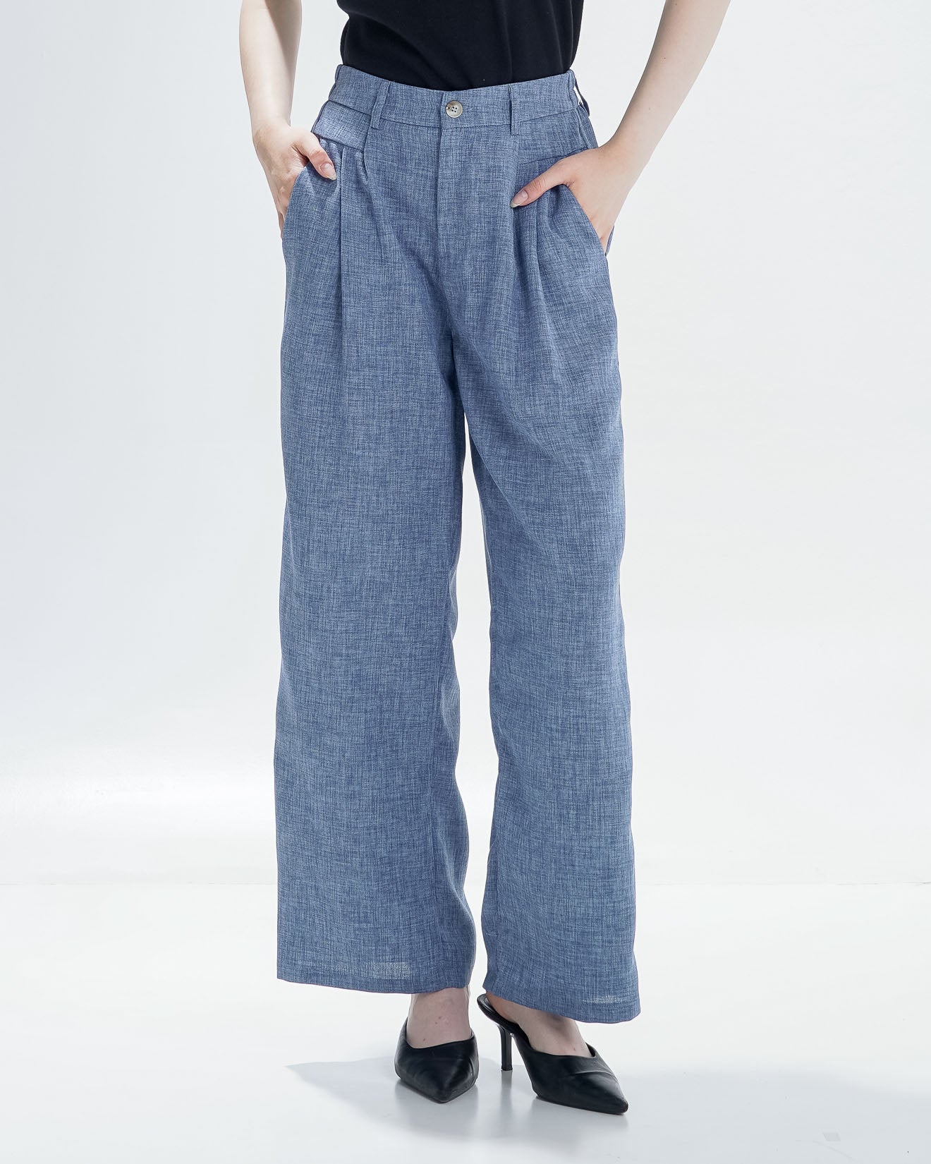 Nolan Textured Denim Pants – Celana Panjang Wanita - 289949