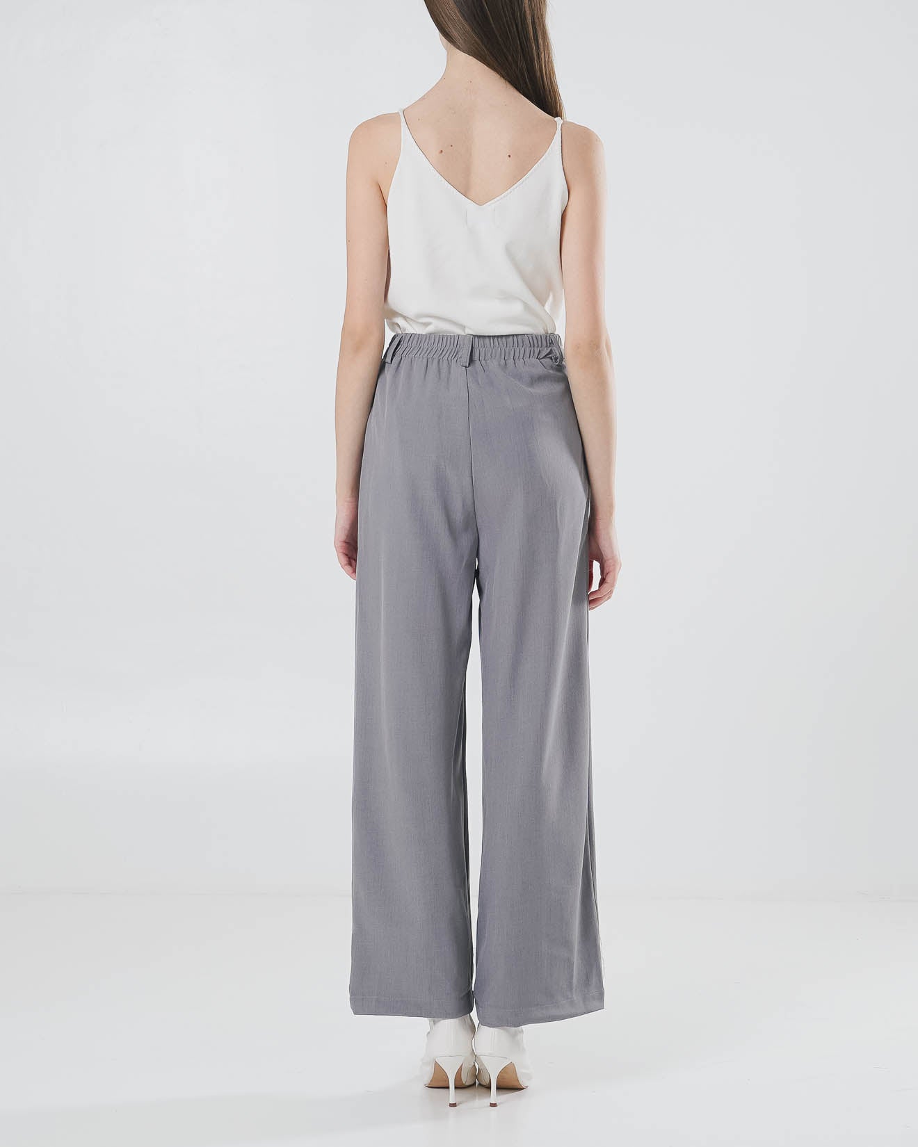 Aiden High Waist Oversized Grey Pants – Celana Panjang Formal Wanita - 289961