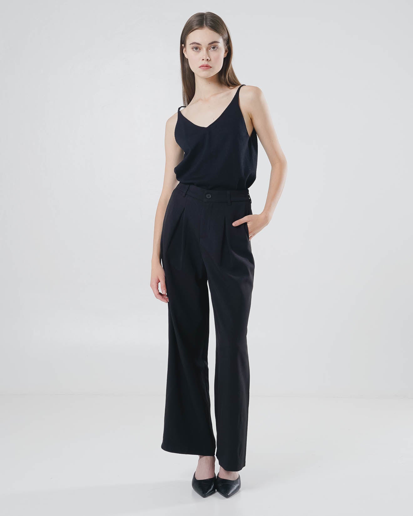 Flyn Oversized Wide Leg Black Pants – Celana Kulot Panjang Wanita - 289969