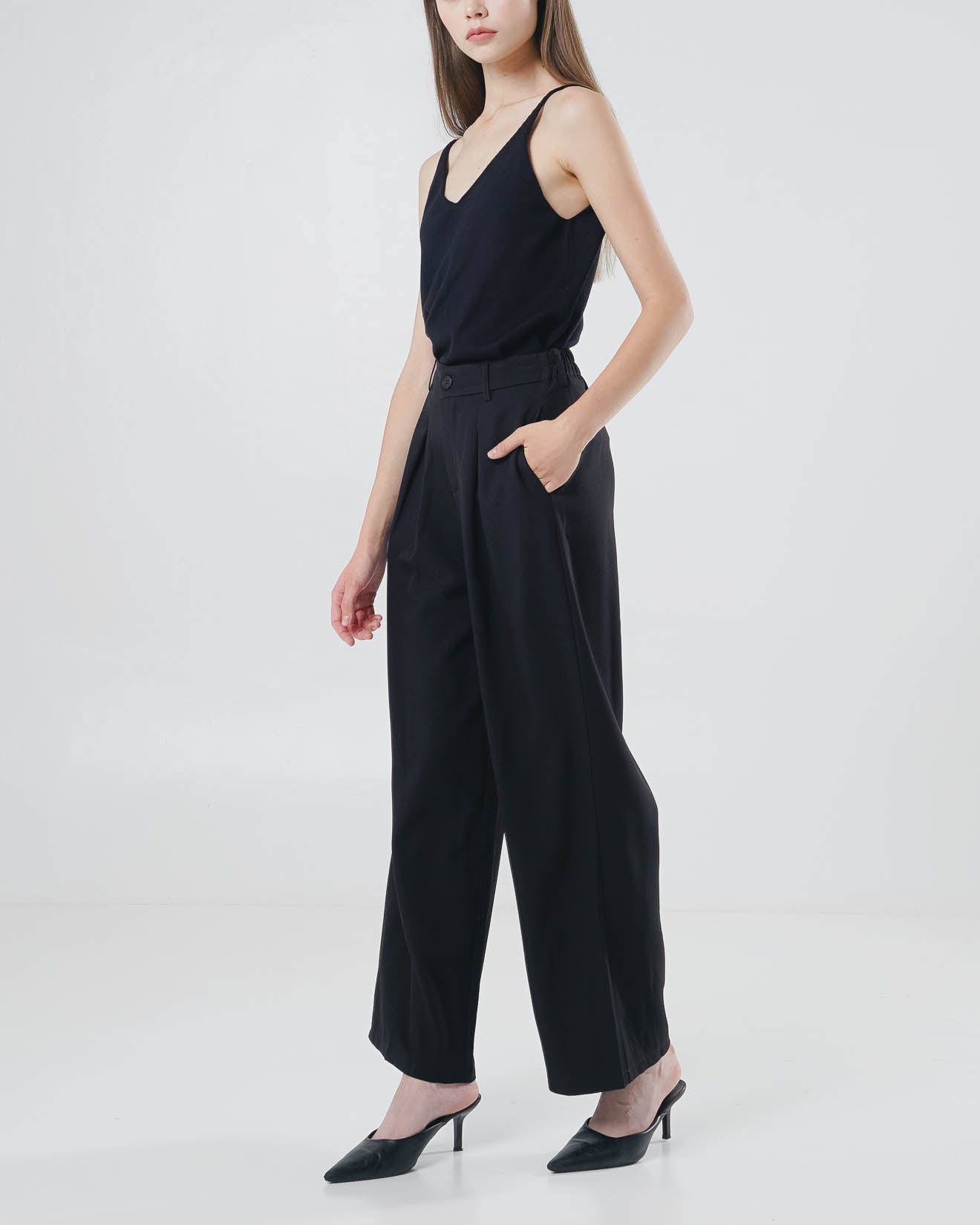 Flyn Oversized Wide Leg Black Pants – Celana Kulot Panjang Wanita - 289969