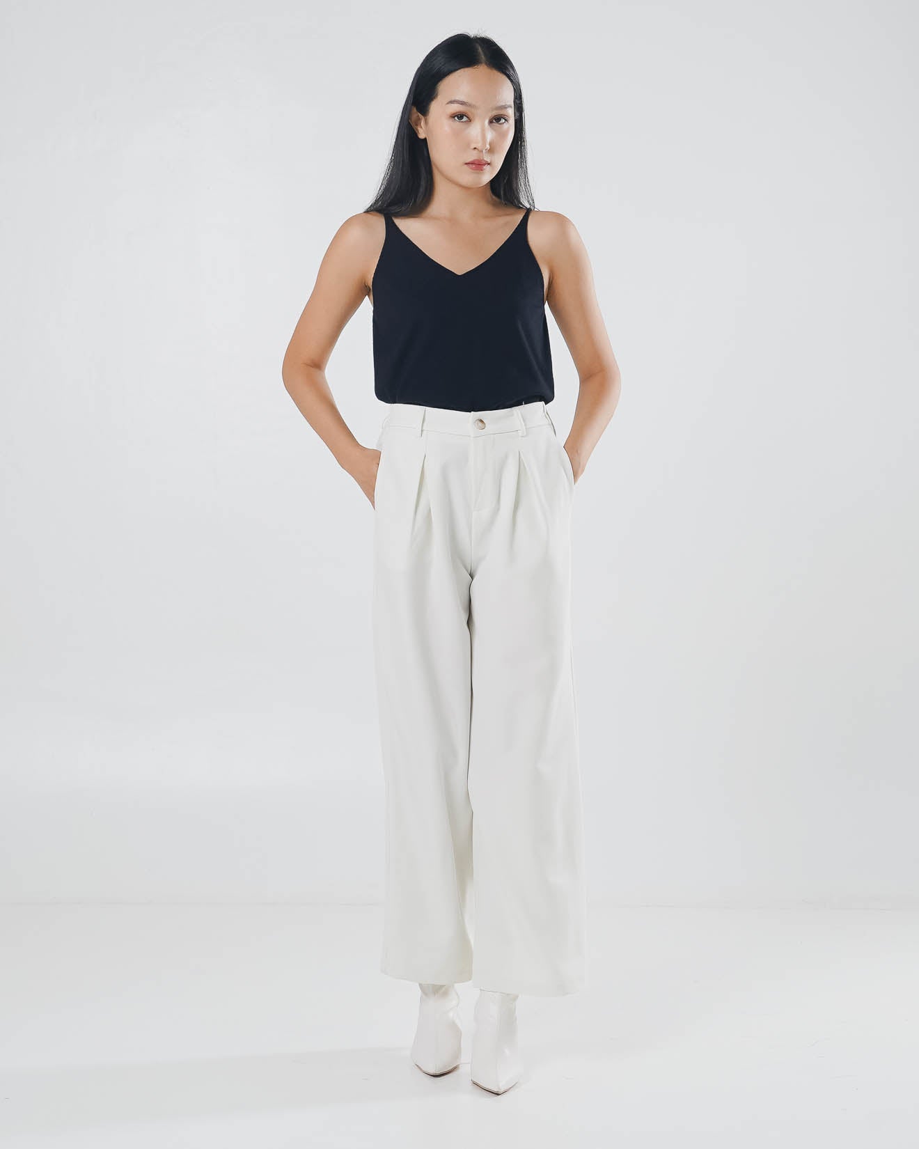 Flyn Oversized Wide Leg Ivory Pants – Celana Kulot Panjang Wanita - 289971