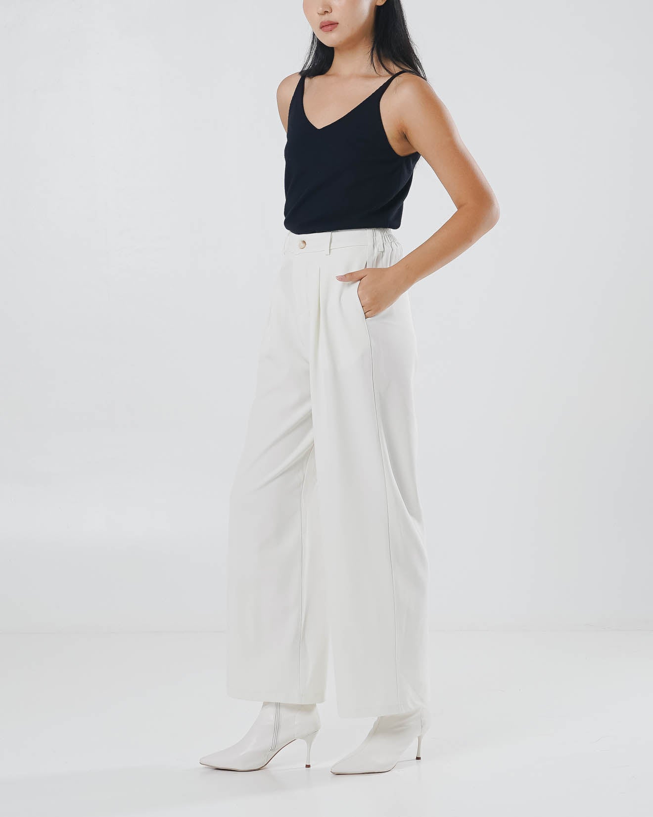 Flyn Oversized Wide Leg Ivory Pants – Celana Kulot Panjang Wanita - 289971