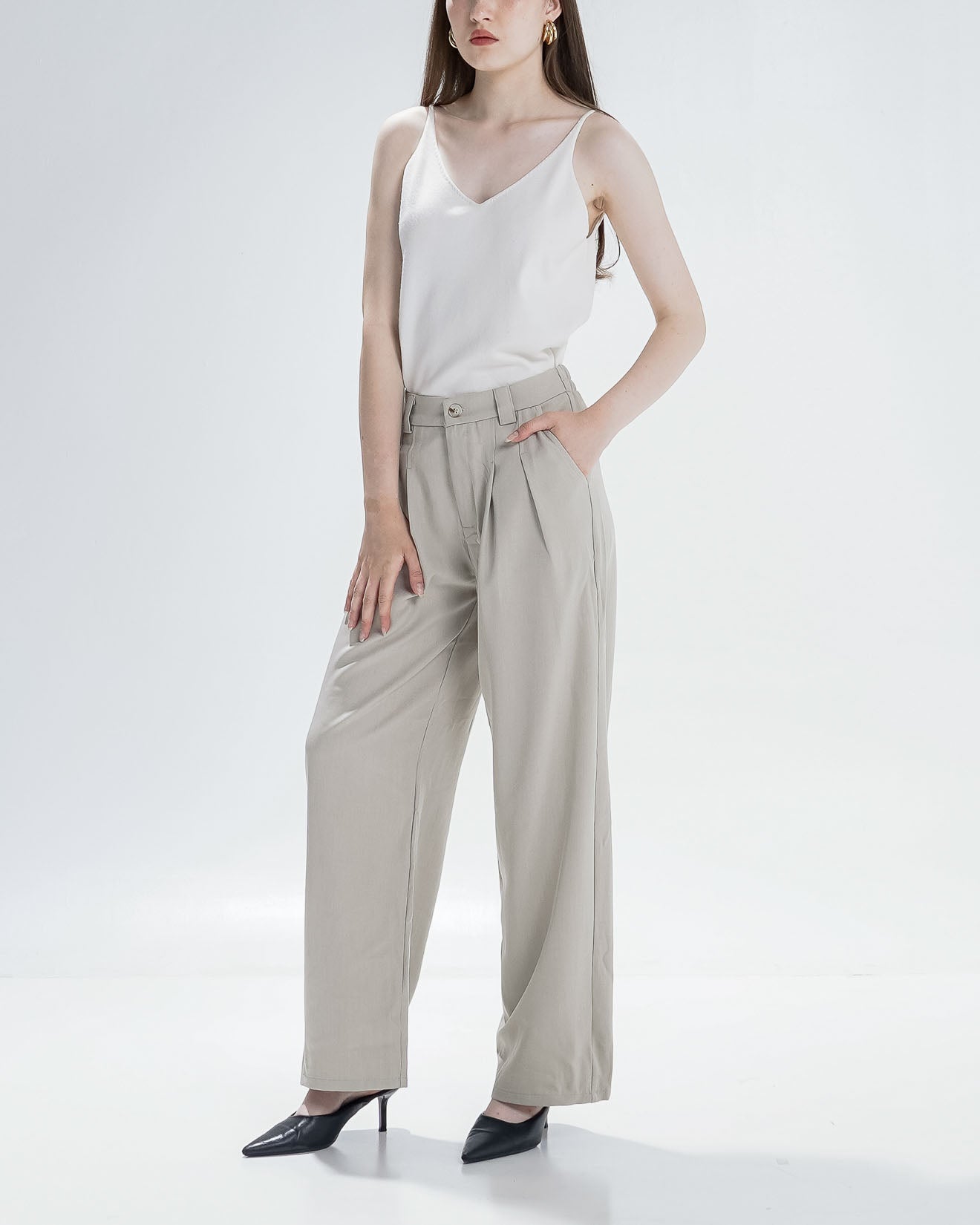 Daniel Wide Leg Brown Pants – Celana Panjang Wanita - 289976