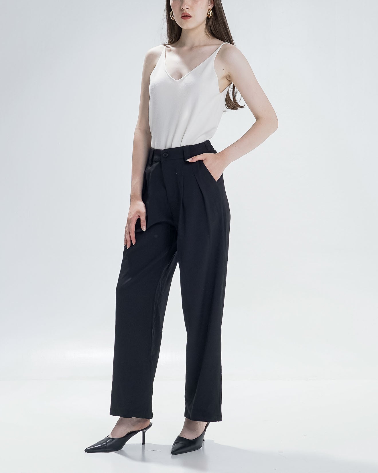 Daniel Wide Leg Black Pants – Celana Panjang Wanita - 289978