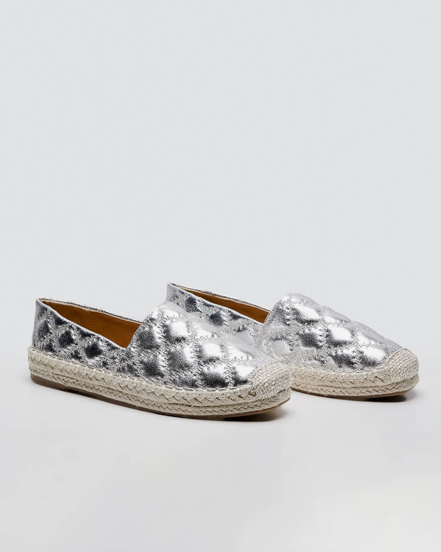 Lowe Espadrilles Silver Shoes Mewah