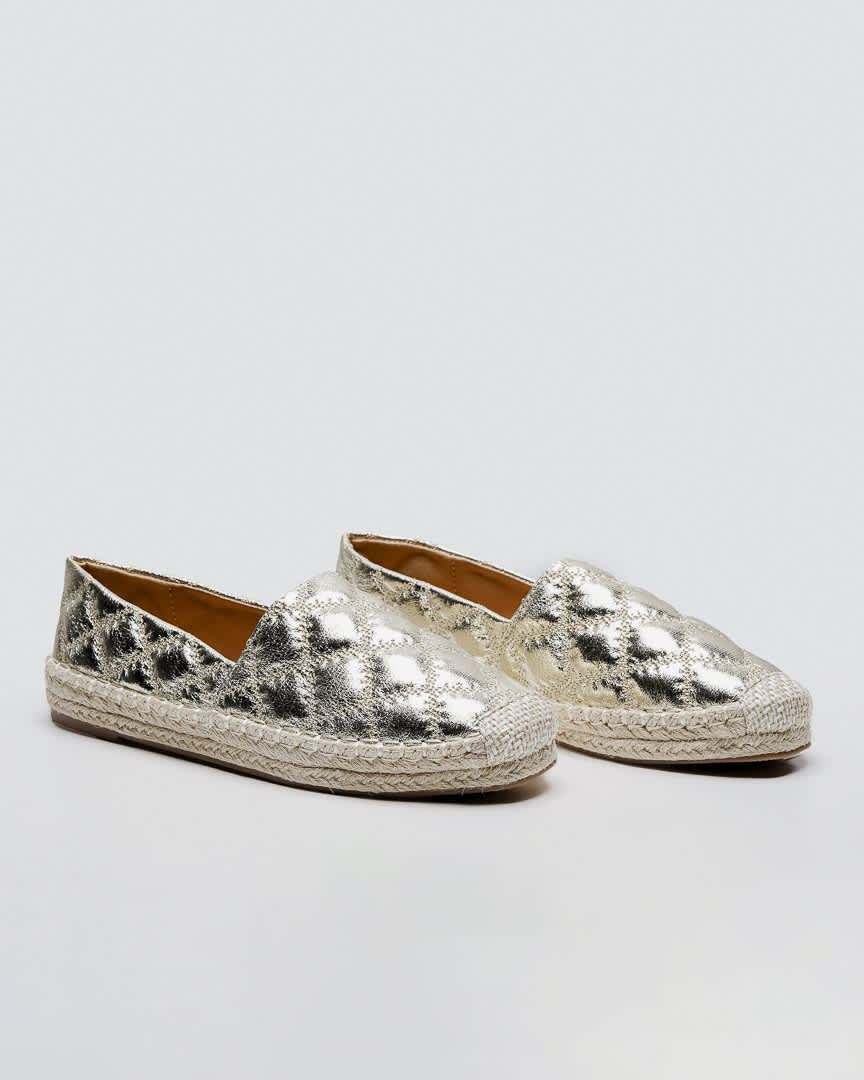 Lowe Espadrilles Gold Shoes Mewah