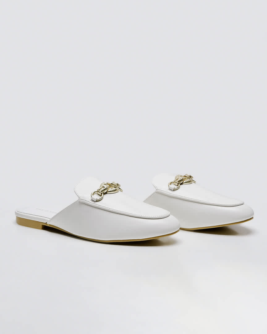 Cielo Mules White - Shoes Mewah Wanita - 589005