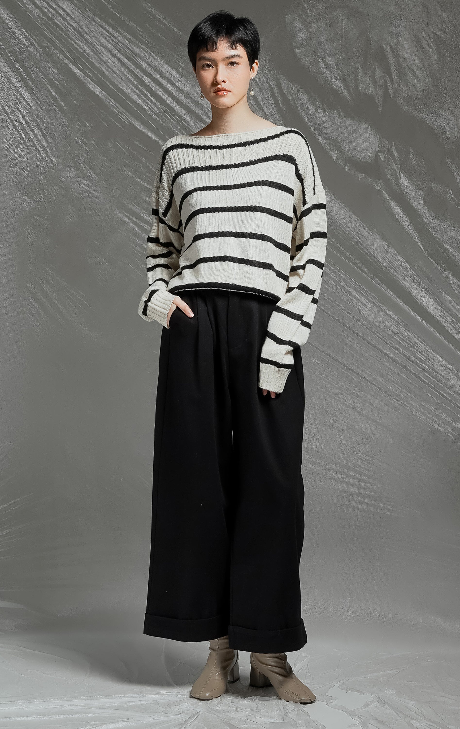 Hazel Sweater Ivory Striped