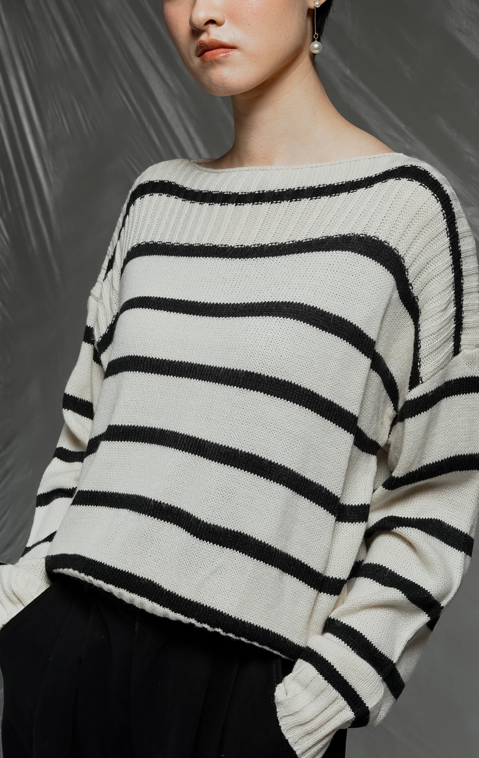 Hazel Sweater Ivory Striped