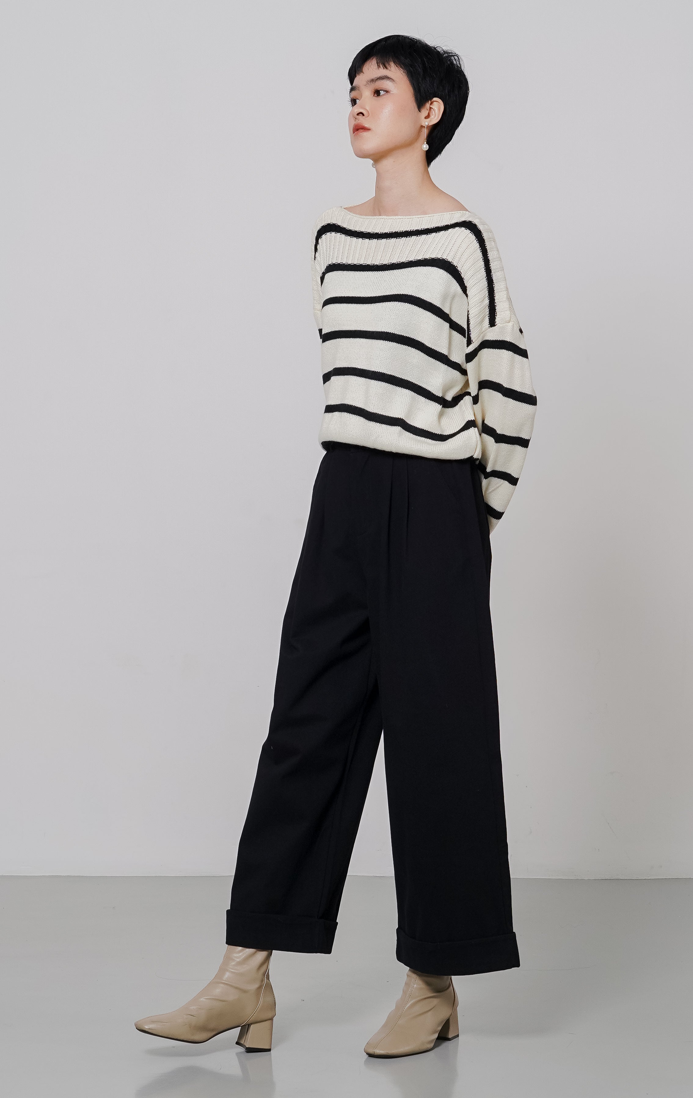 Hazel Sweater Ivory Striped
