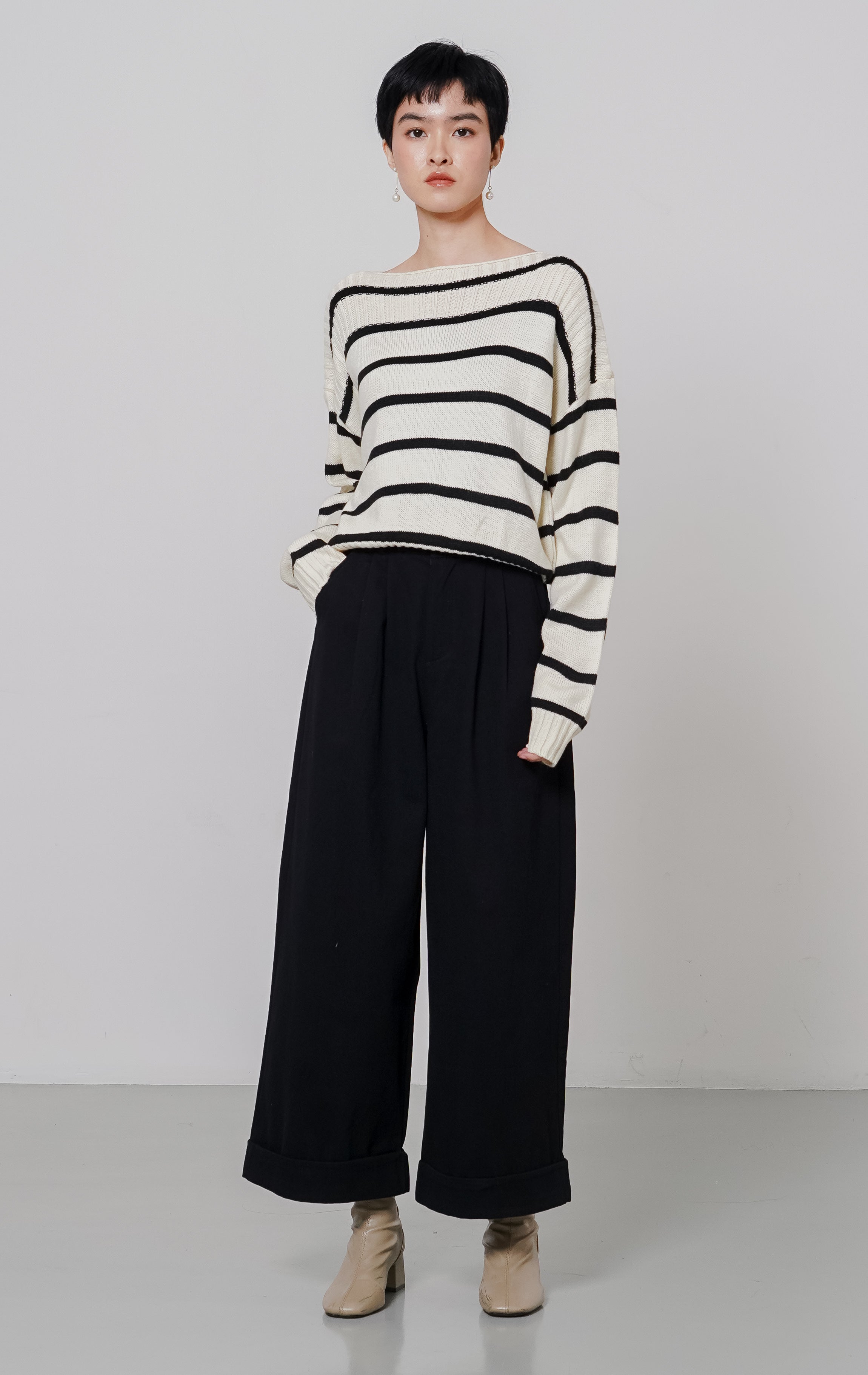 Hazel Sweater Ivory Striped