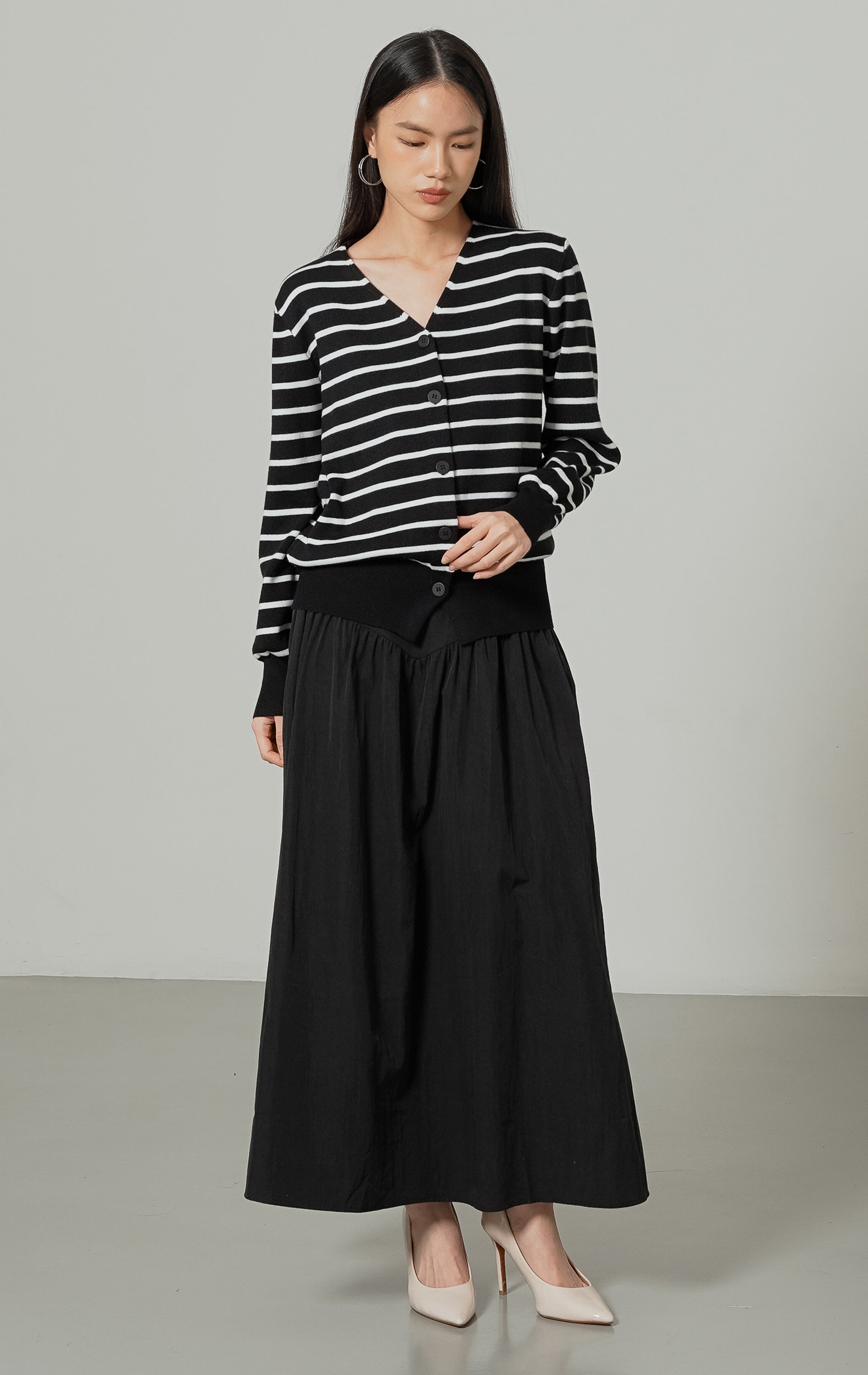 Esme Cardigan Black Striped