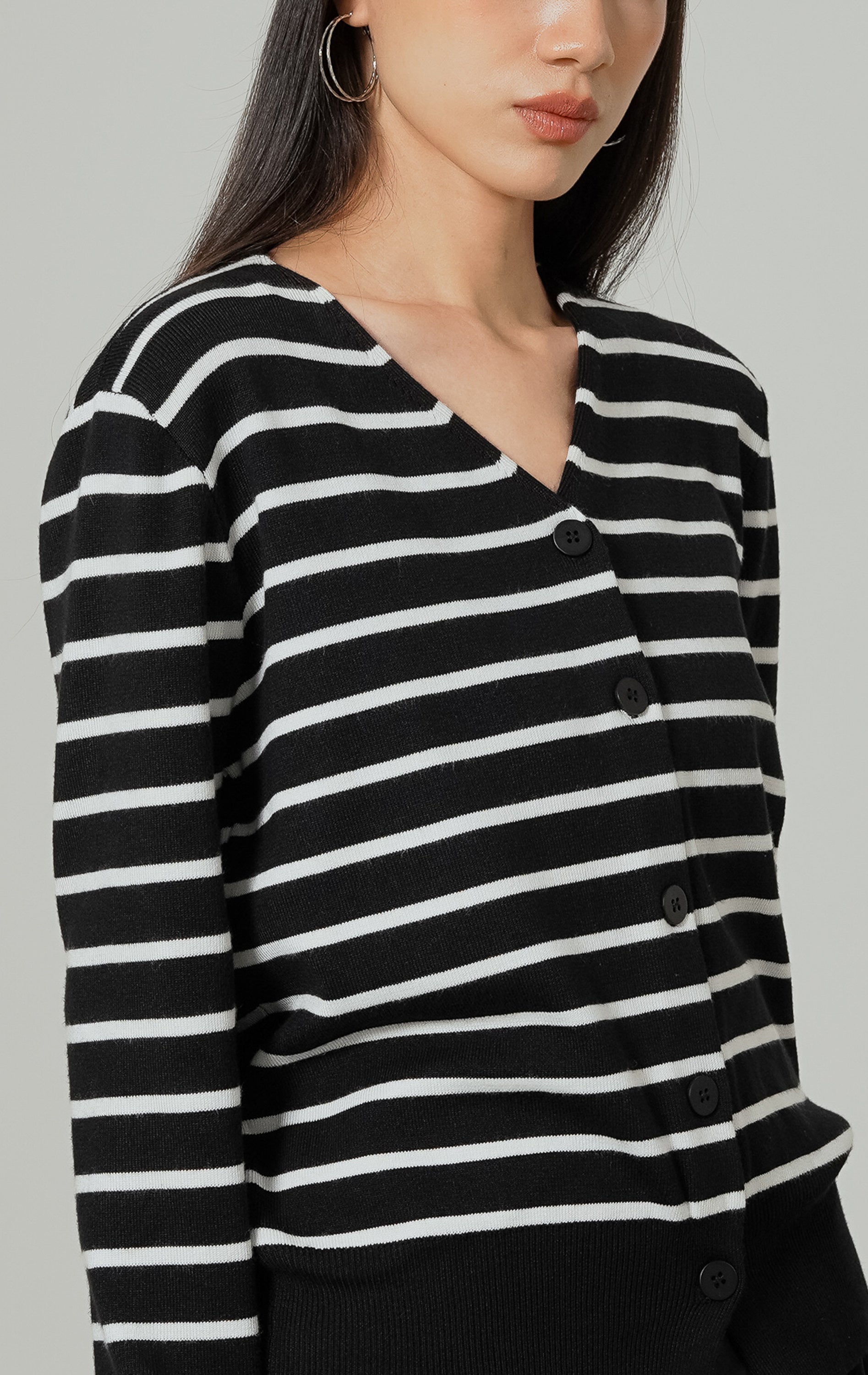 Esme Cardigan Black Striped
