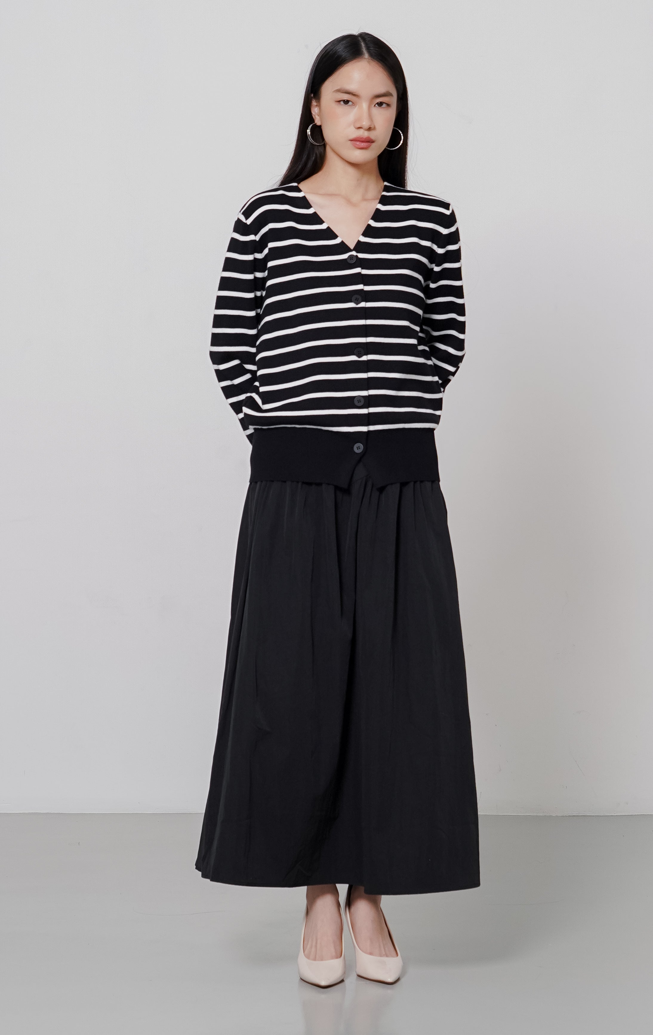 Esme Cardigan Black Striped